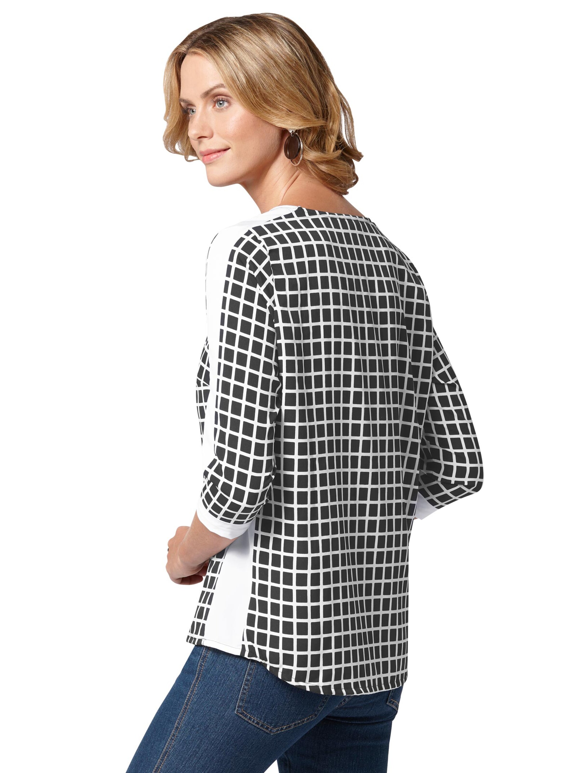 Bluse - schwarz-weiß-kariert