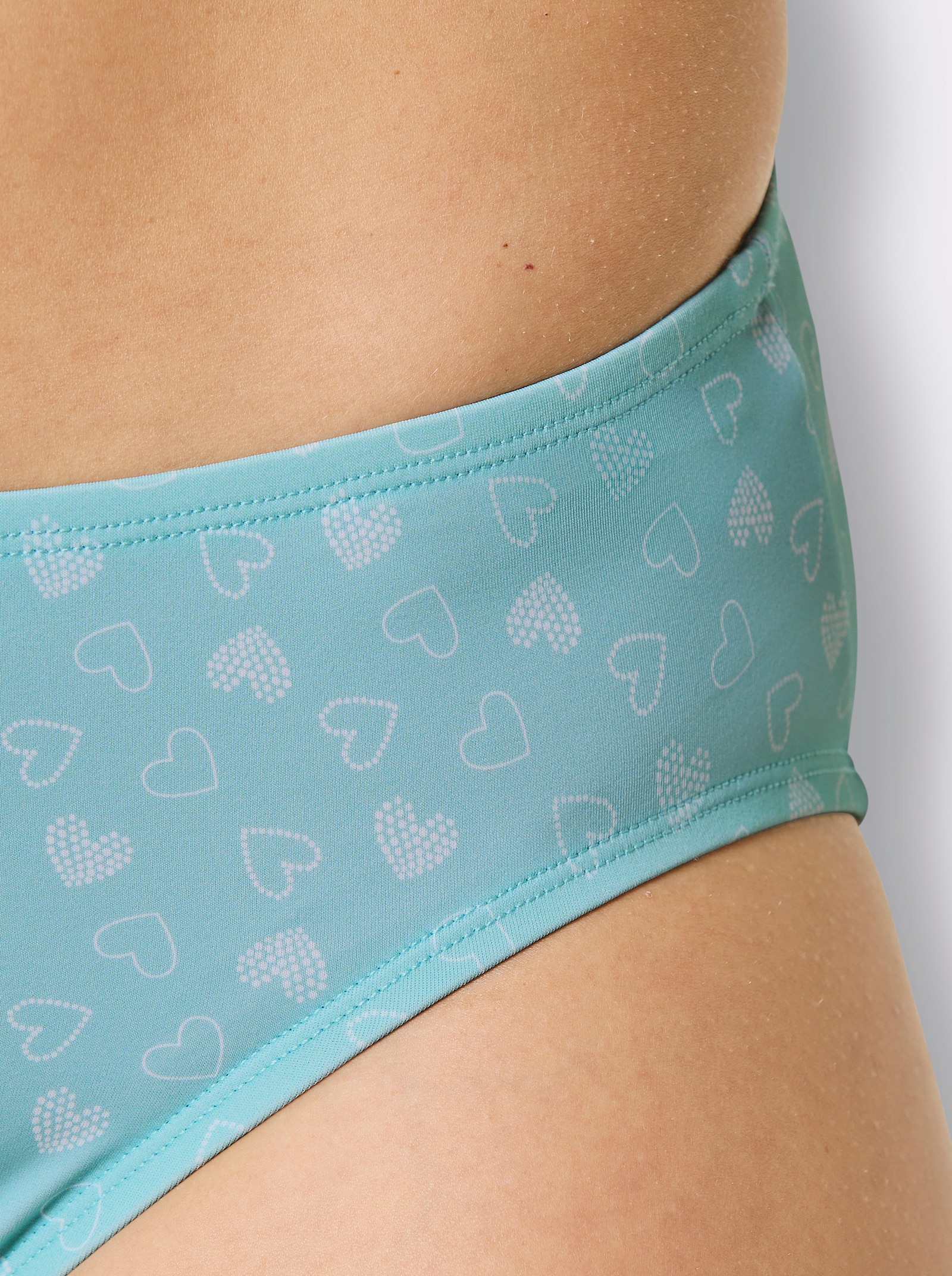 wäschepur Jazzpants in der 3-Stück-Packung - 2x mint-weiß-bedruckt + 1x mint