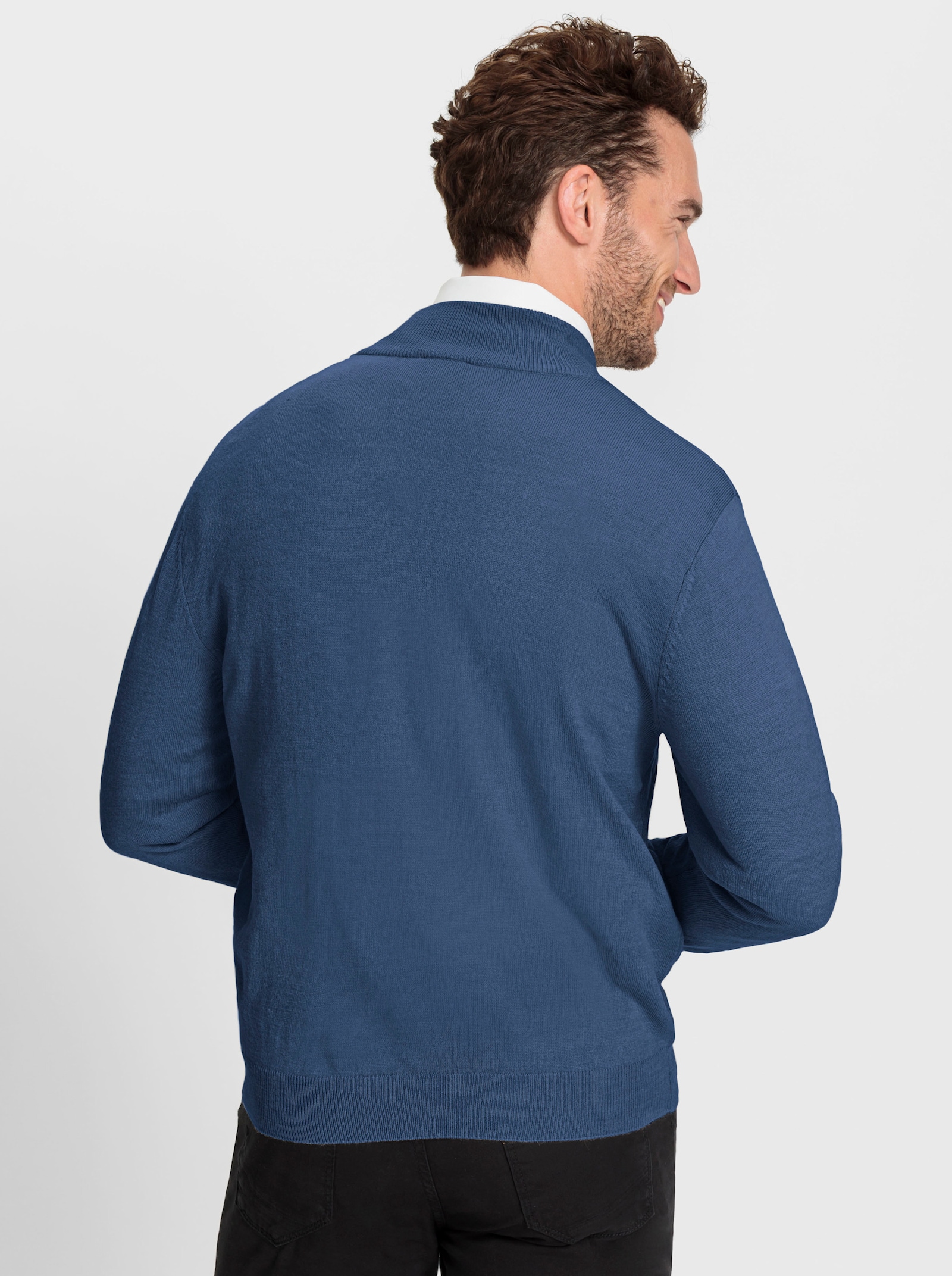 Marco Donati Strickjacke mit Reissverschluss - jeansblau