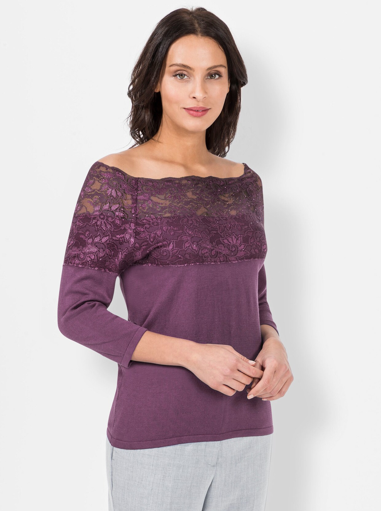 3/4 Arm-Pullover - violett