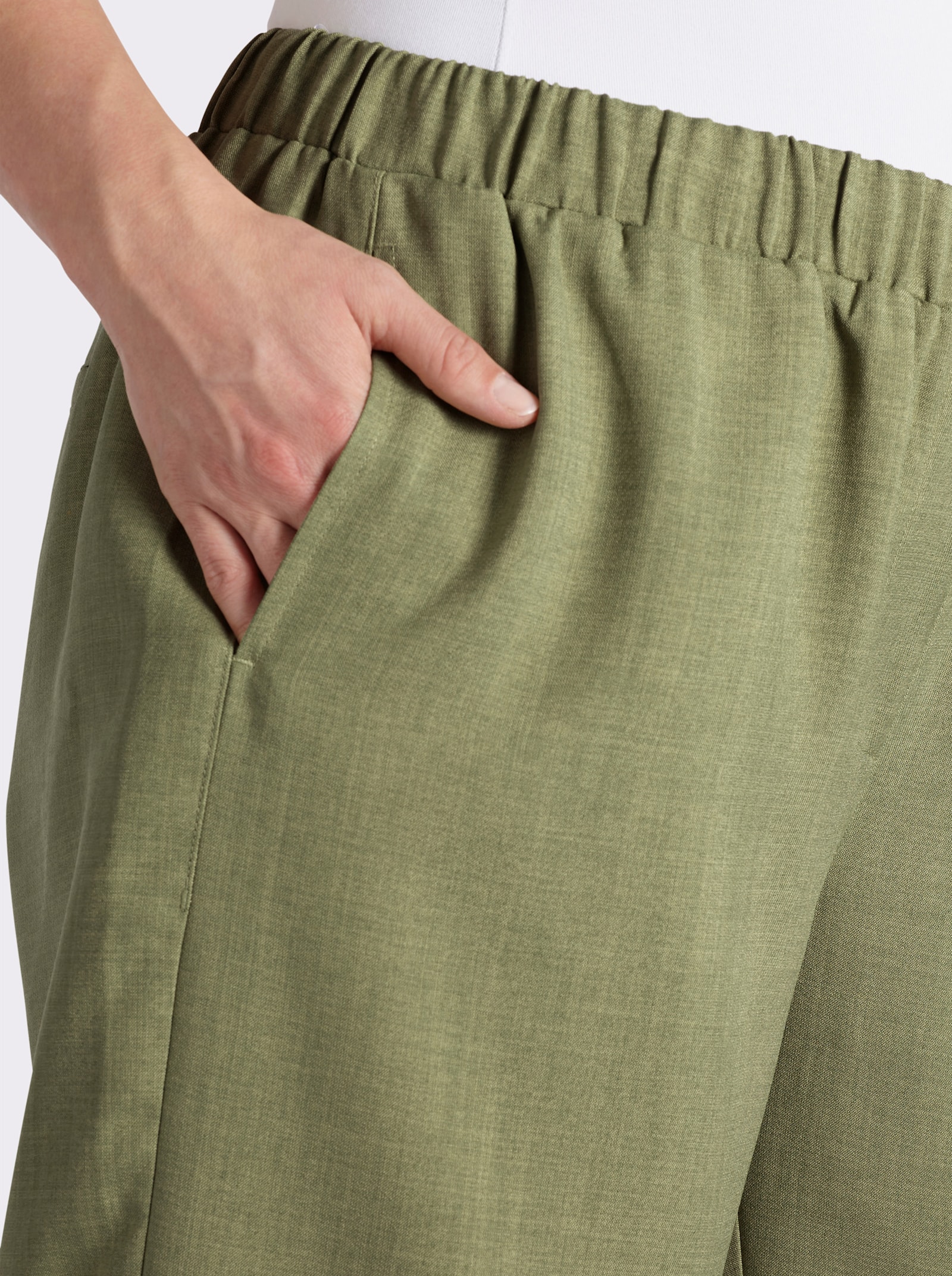 sheego Schlupfhose mit weitem Bein - schilf-champagner-meliert