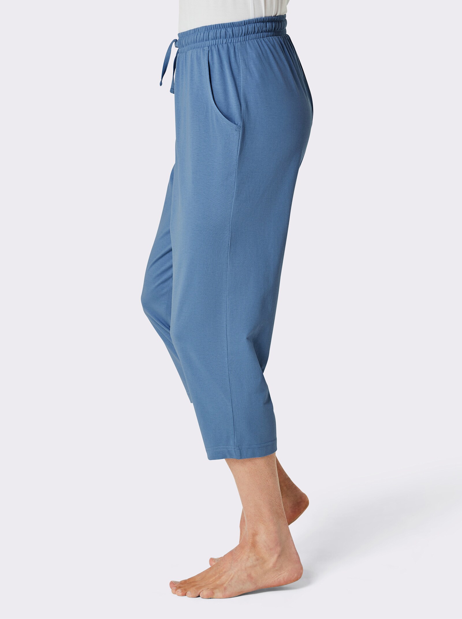 wäschepur men Hose 3/4-lang - grau-meliert + mittelblau