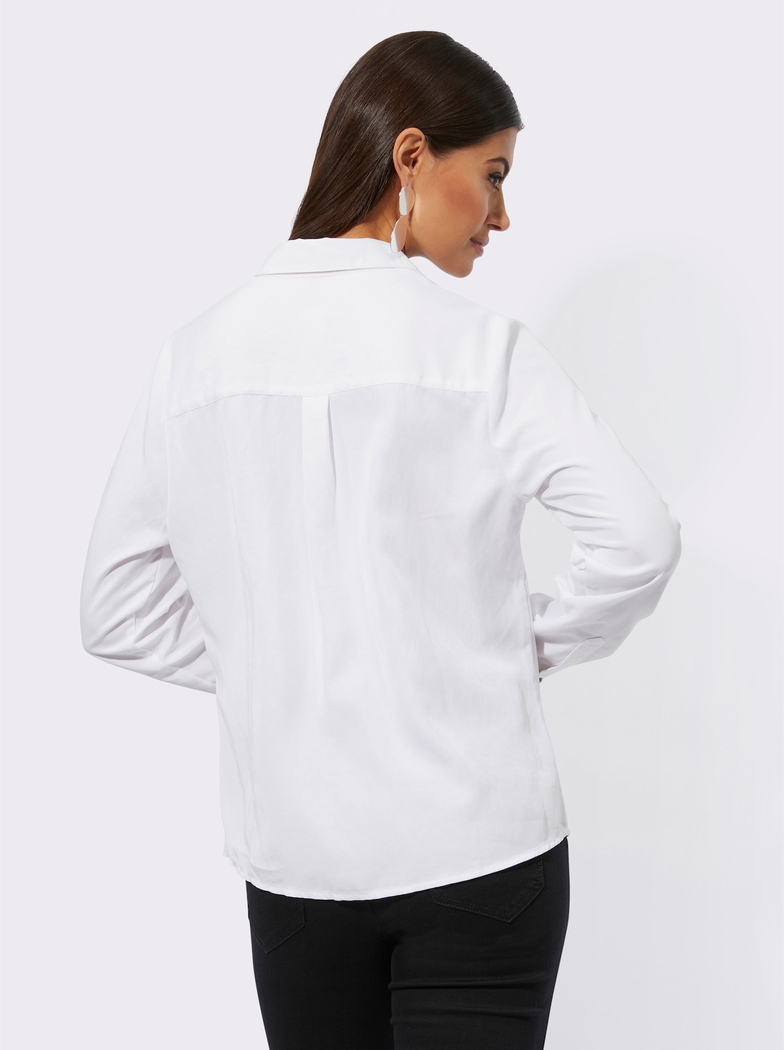 Langarmbluse mit softweichem Modal - ecru