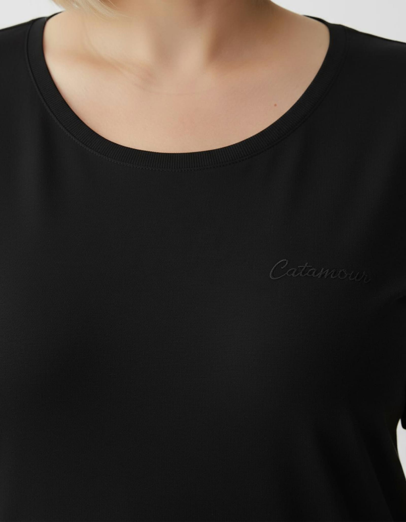 Catamaran Sports Sportshirt mit Stickerei - schwarz + pink