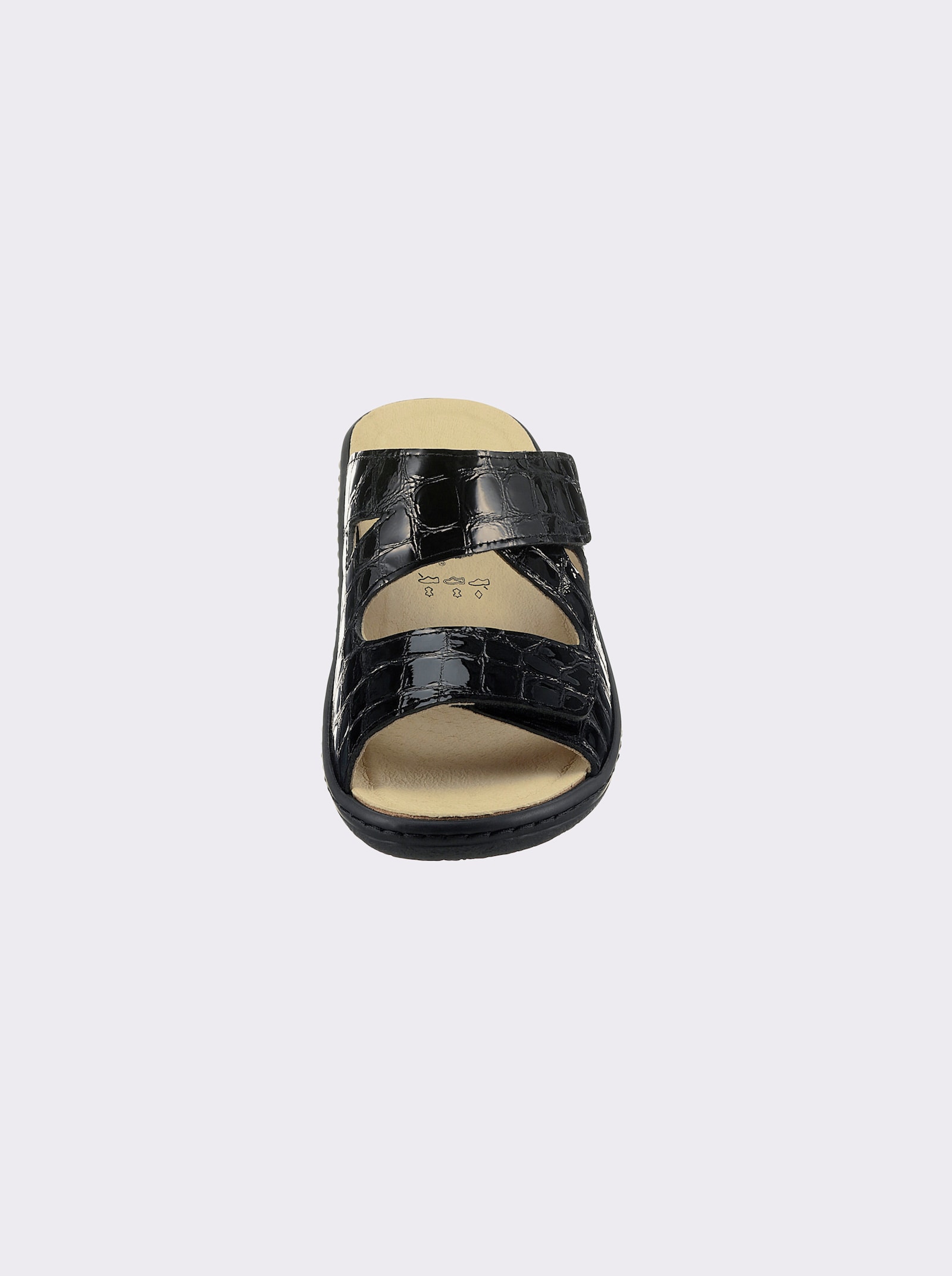 Belvida Pantolette mit Wechselfußbett aus Kork - schwarz