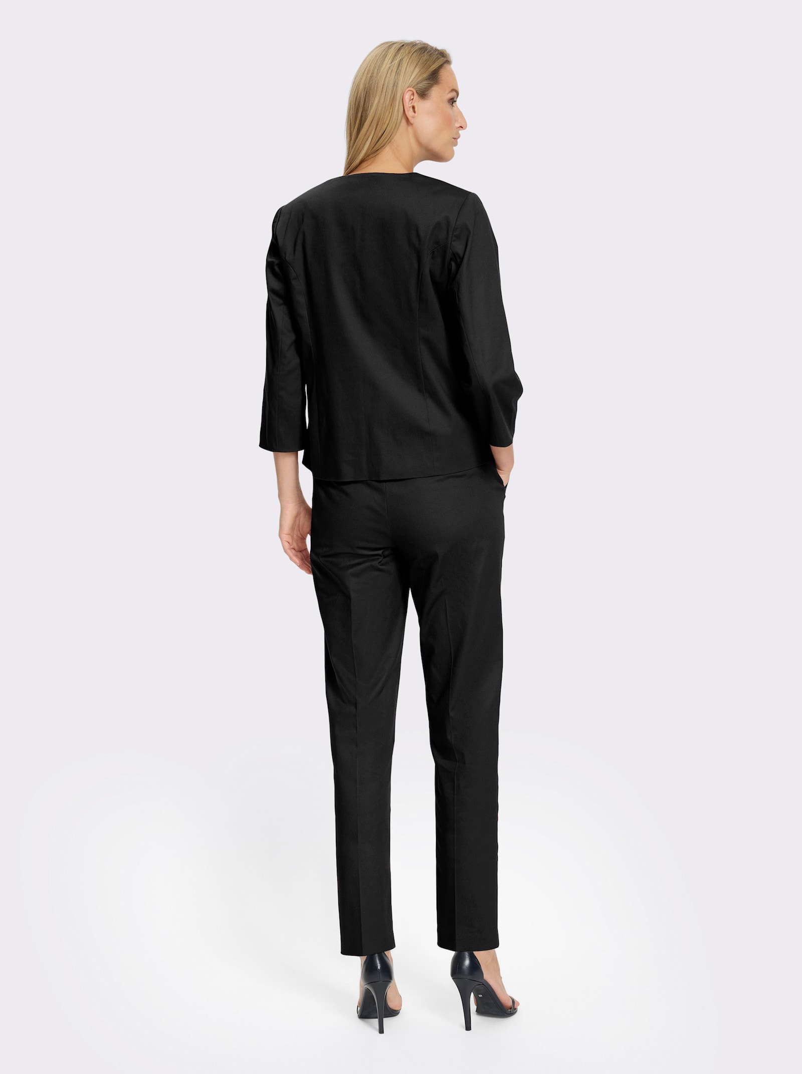 heine Hosenanzug im Baumwoll-Elathan-Mix - schwarz