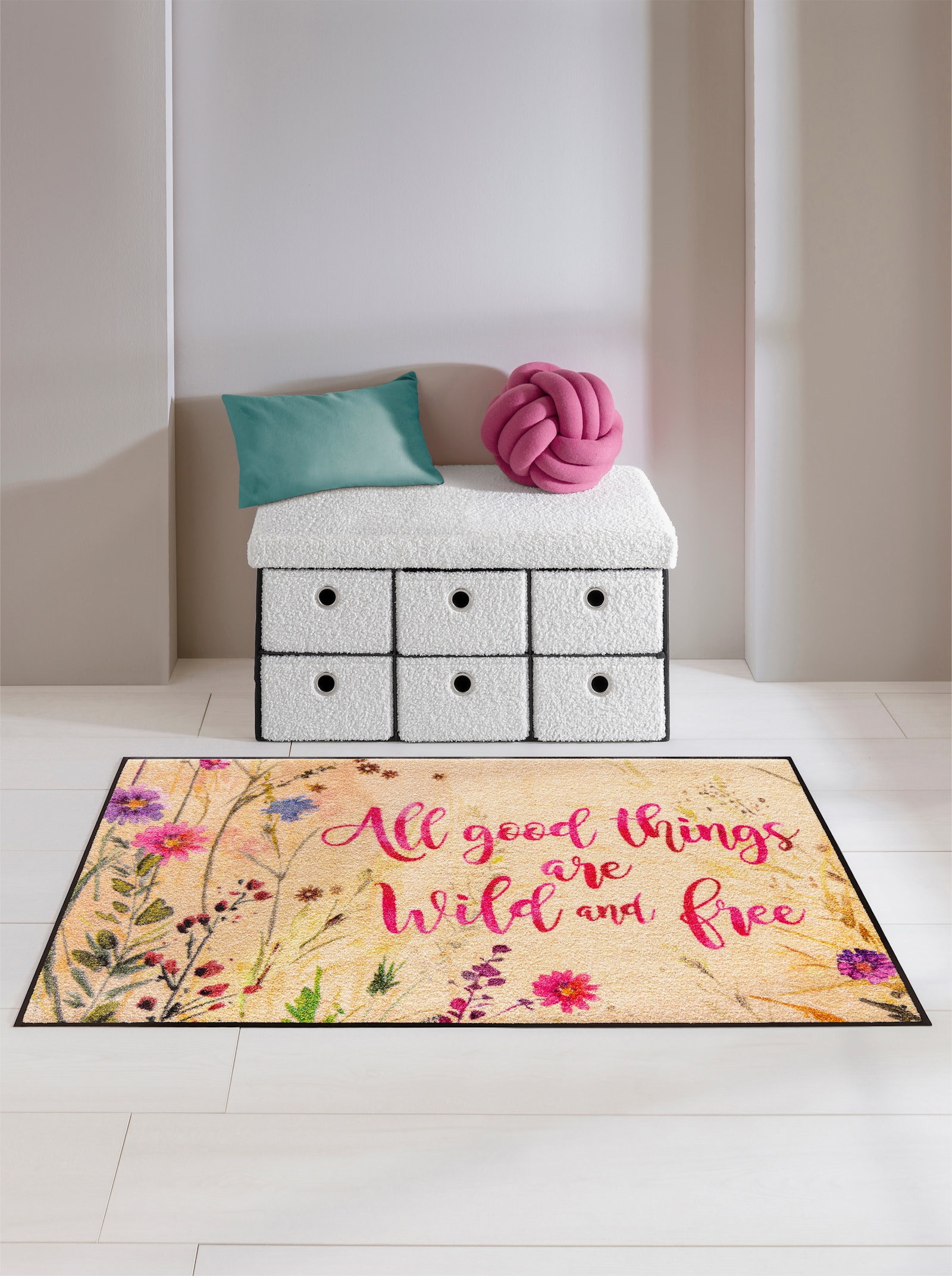 wash+dry by Kleen-Tex Paillasson - rose à motifs