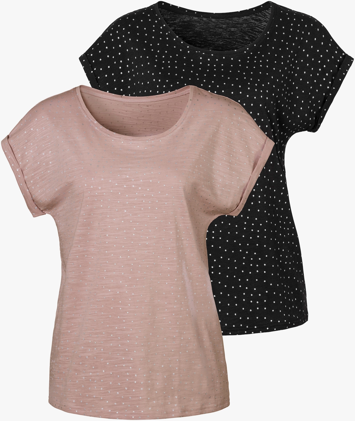 Vivance T-shirt - roze, zwart