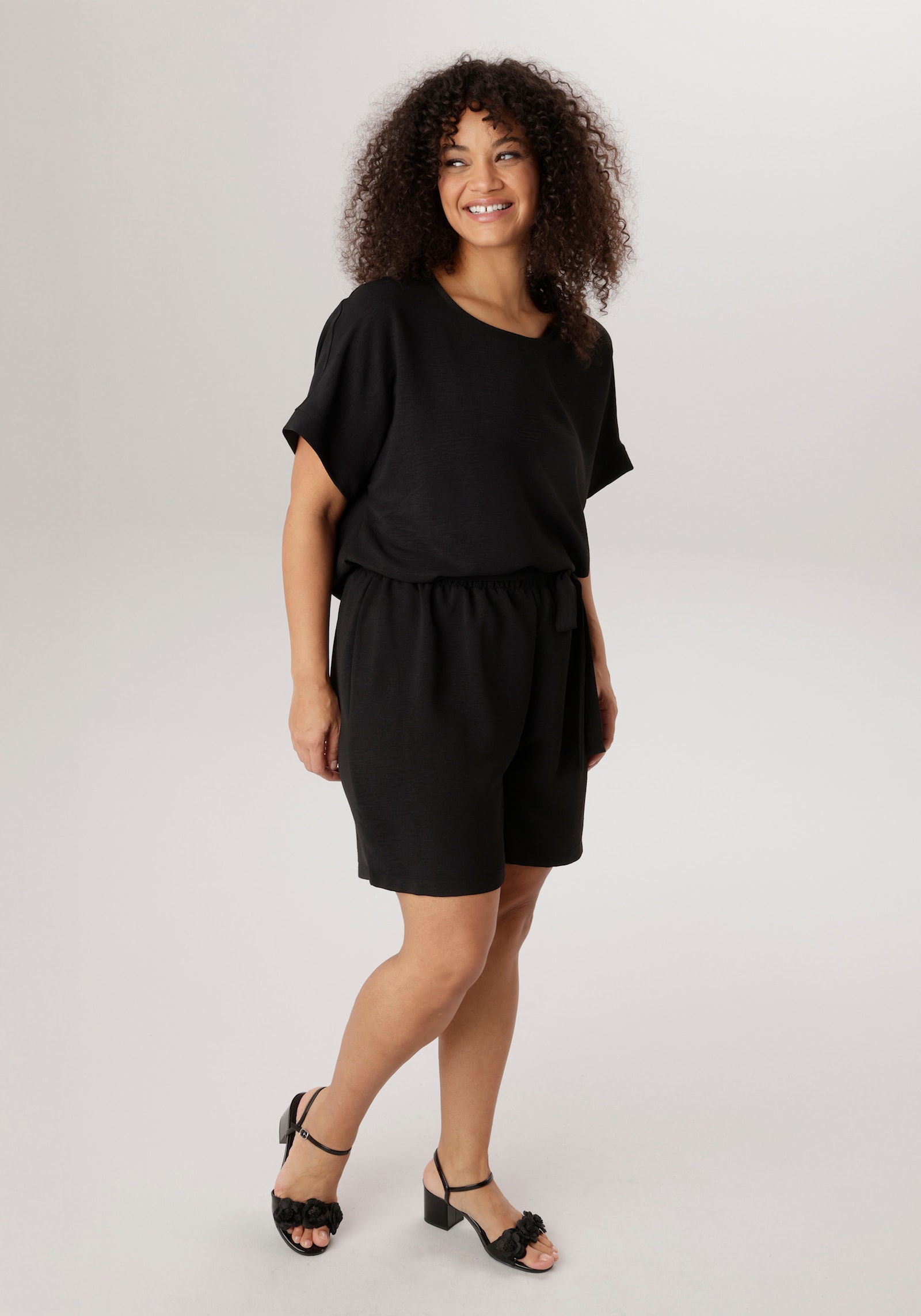 Aniston PLUS Schlupfbluse - schwarz