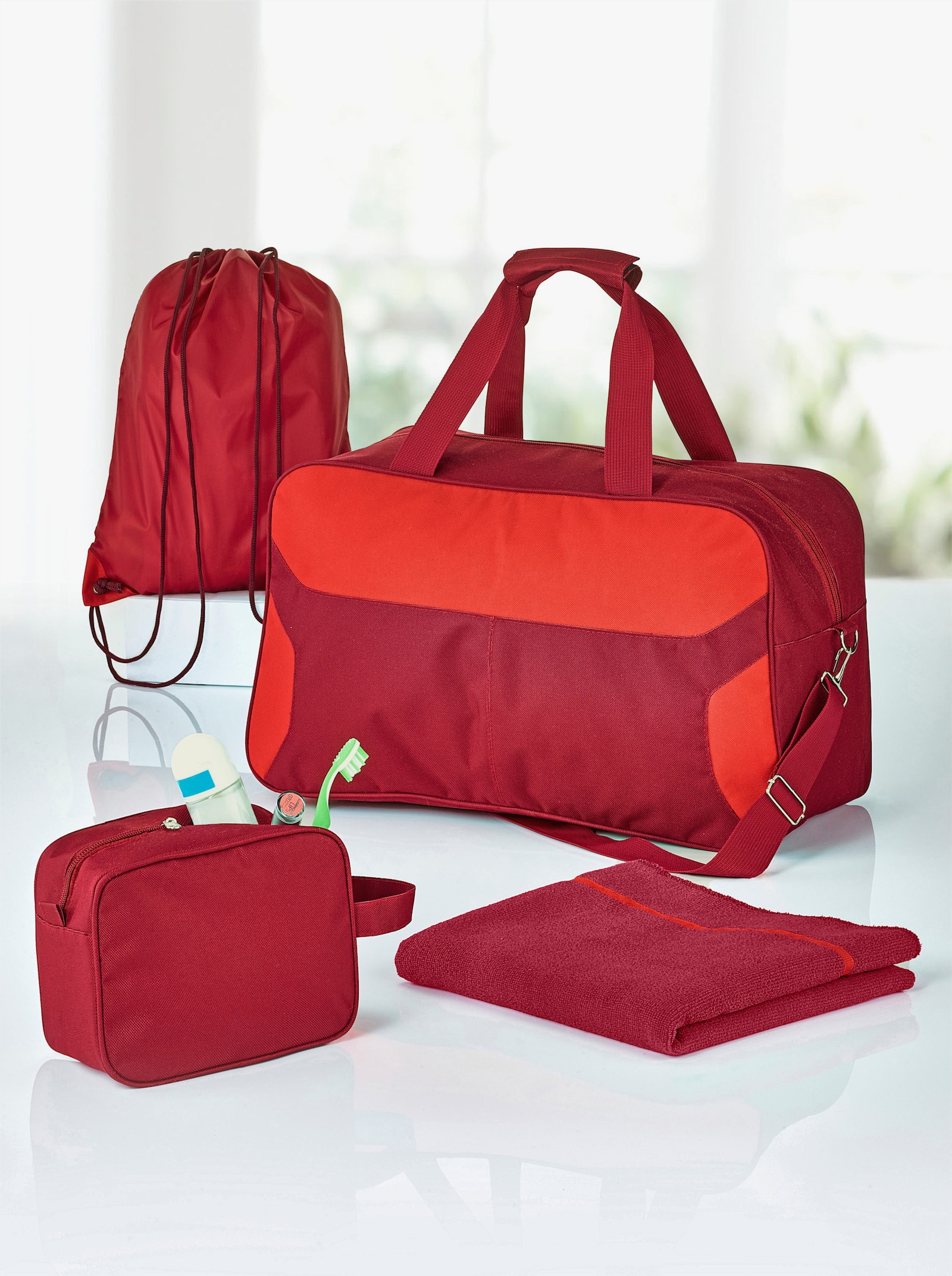 4tlg. Weekender-Set - rot