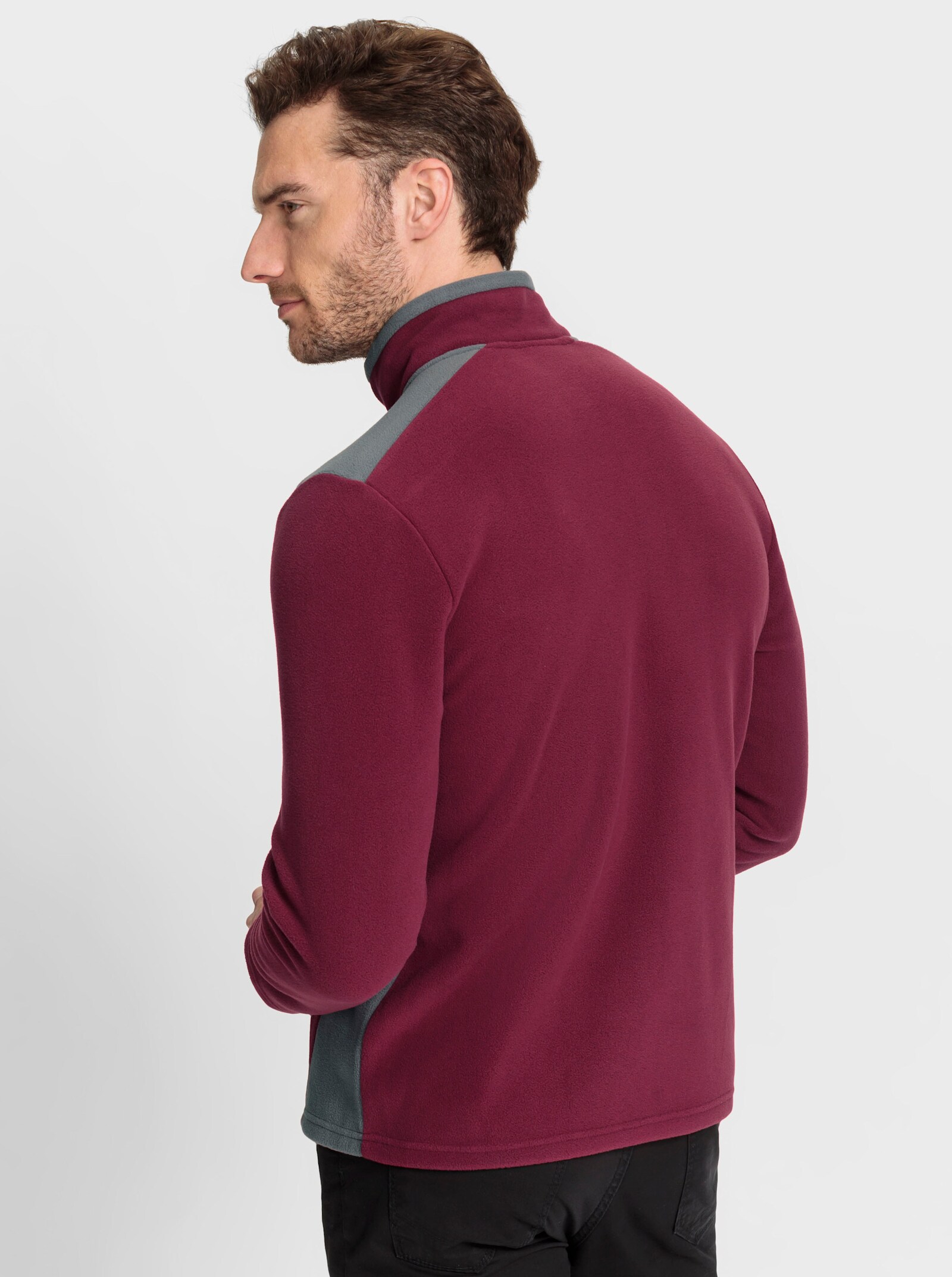 Catamaran Fleecové tričko s náprsní kapsou na zip - bordó