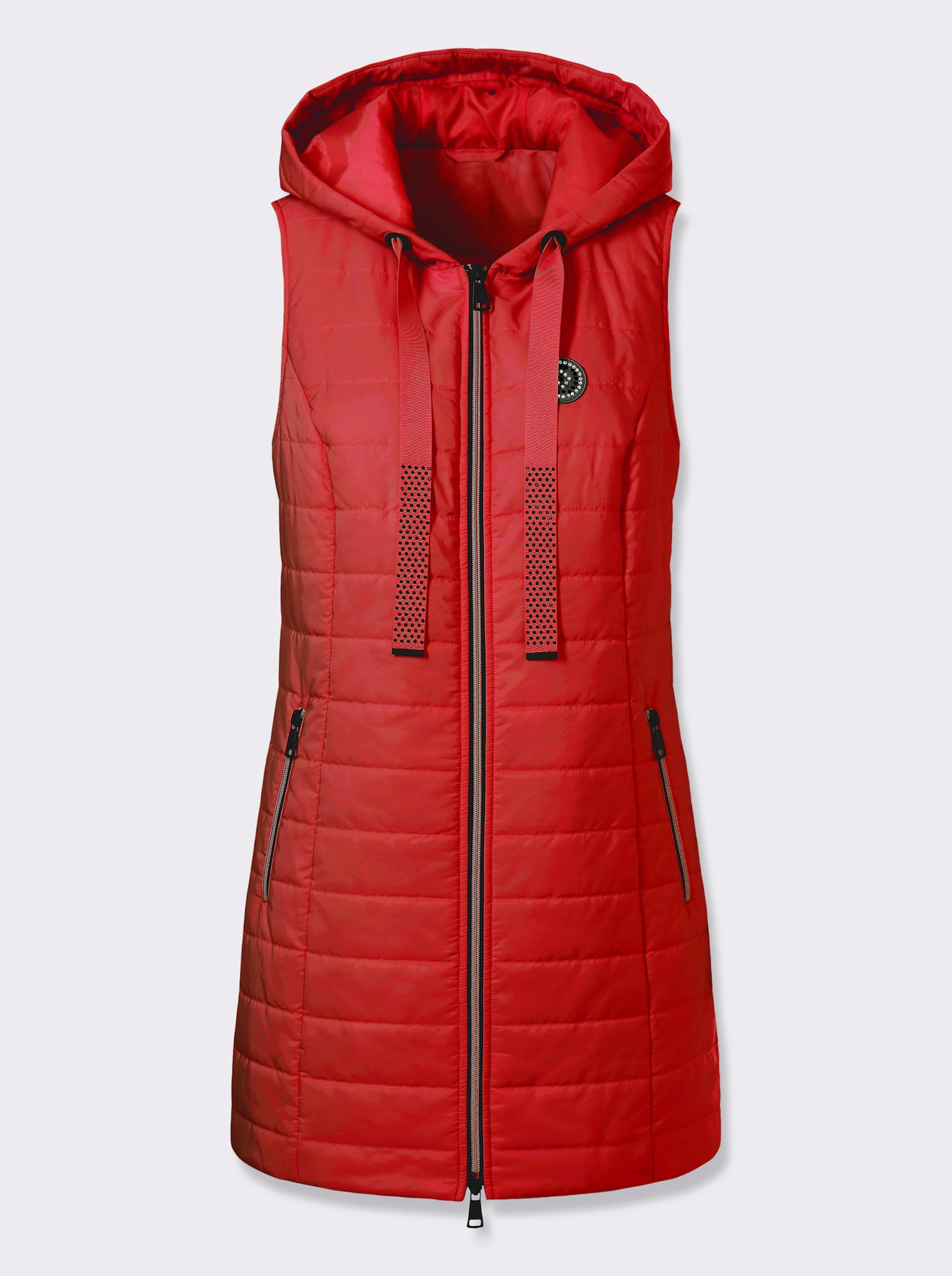 Longweste , auf Taillenhöhe weitenregulierbar - rot