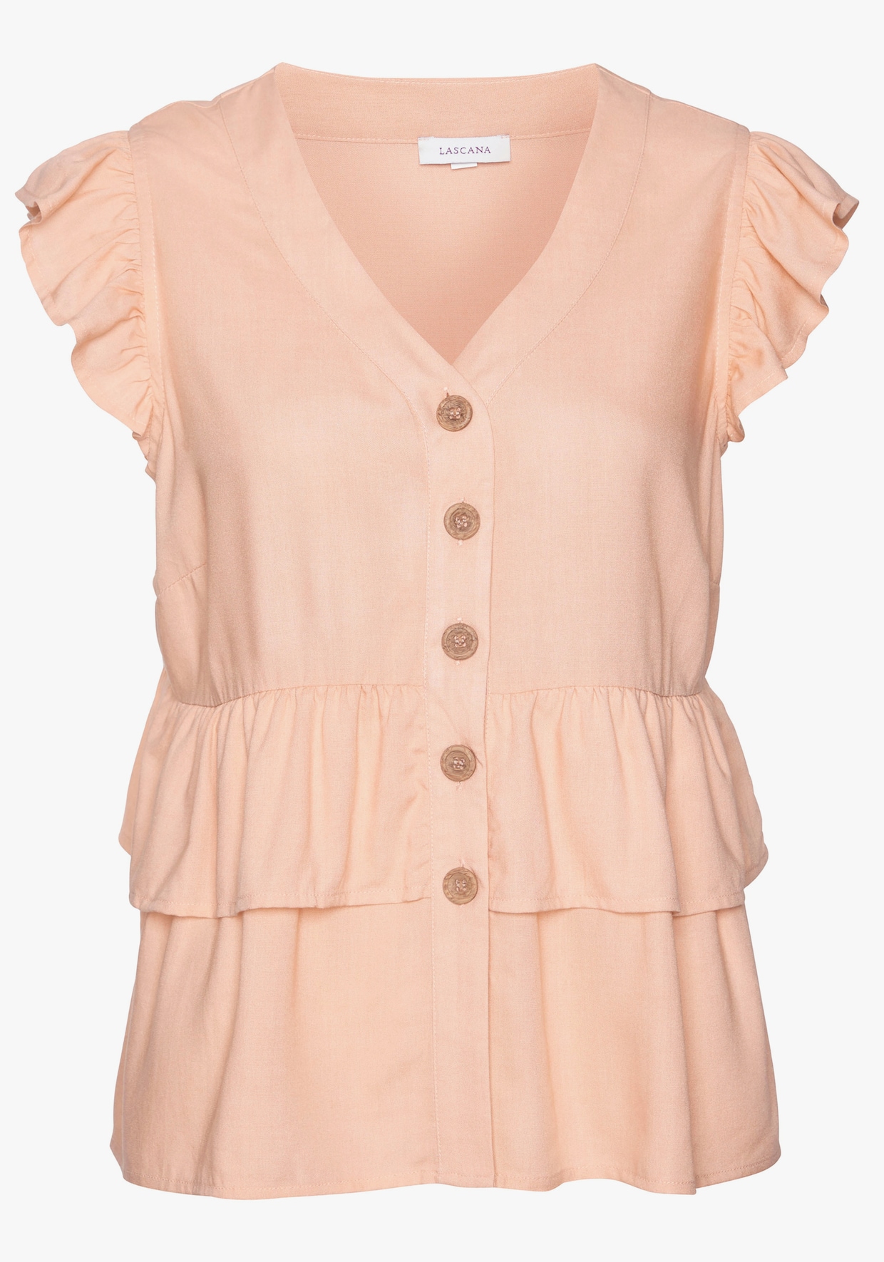 LASCANA Blouse met ruches - peach