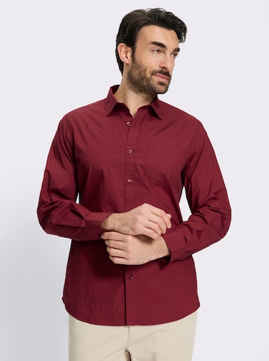 Catamaran Langarmhemd mit Brusttasche - dunkelrot