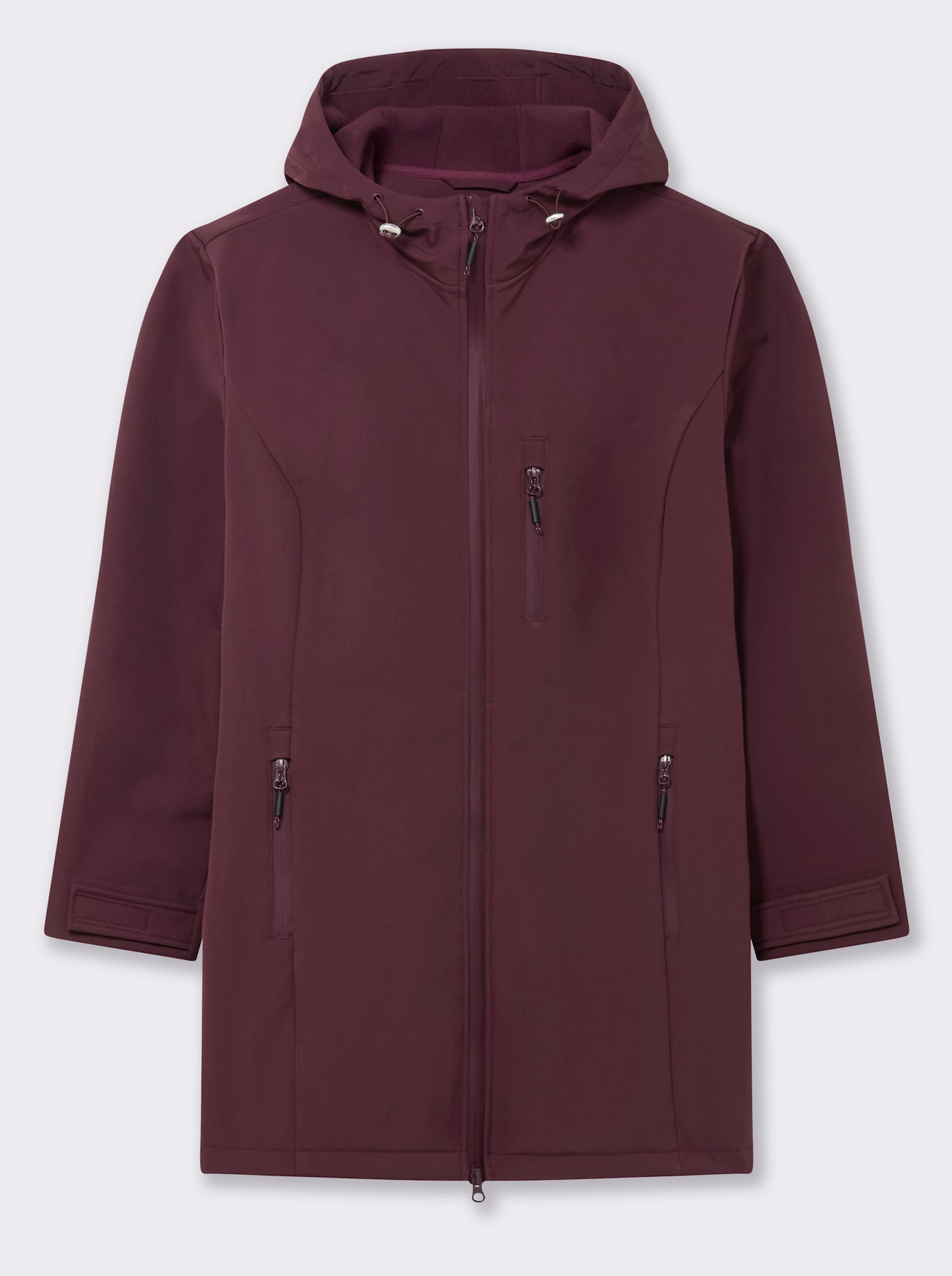 sheego Veste Softshell avec coulisse intégrée - lie-de-vin