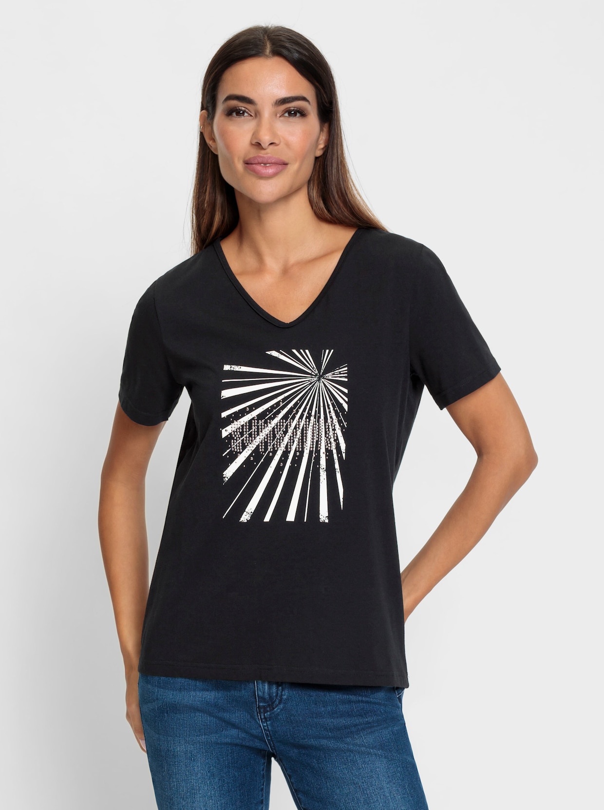 heine Shirt met korte mouwen - zwart