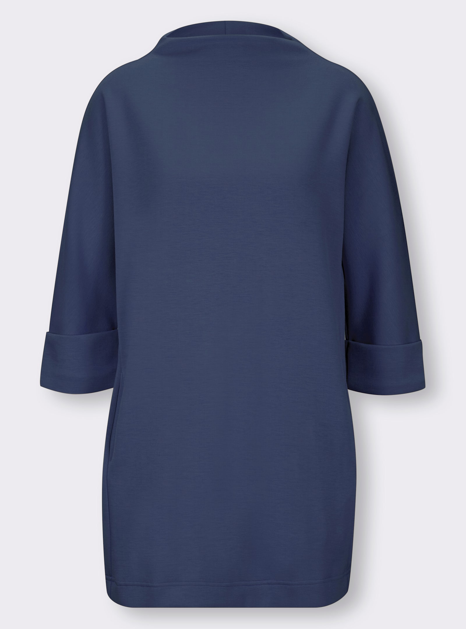 heine T-shirt long avec poches latérales - bleu foncé