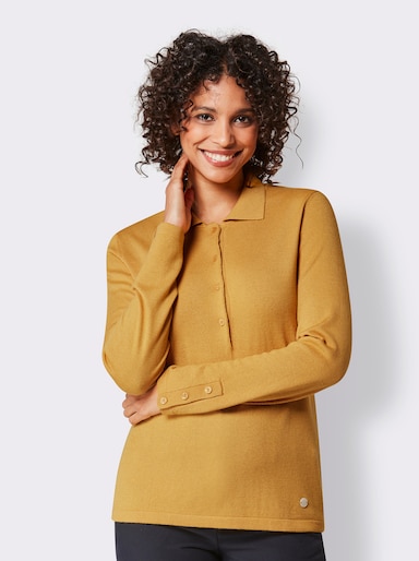 CREATION L PREMIUM Pull en viscose et laine vierge - ocre