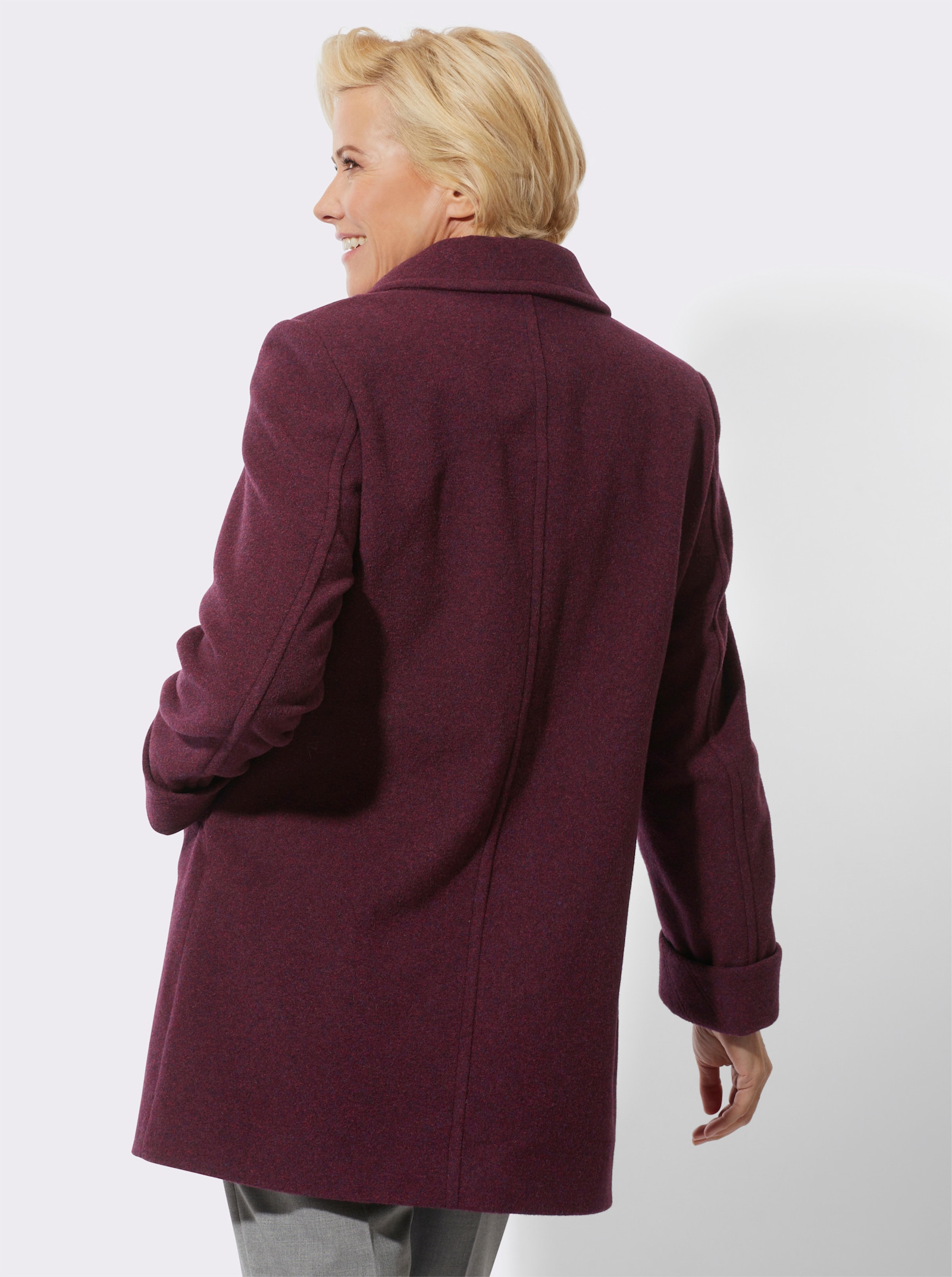 Jacke mit 10% Kaschmir - burgund-meliert