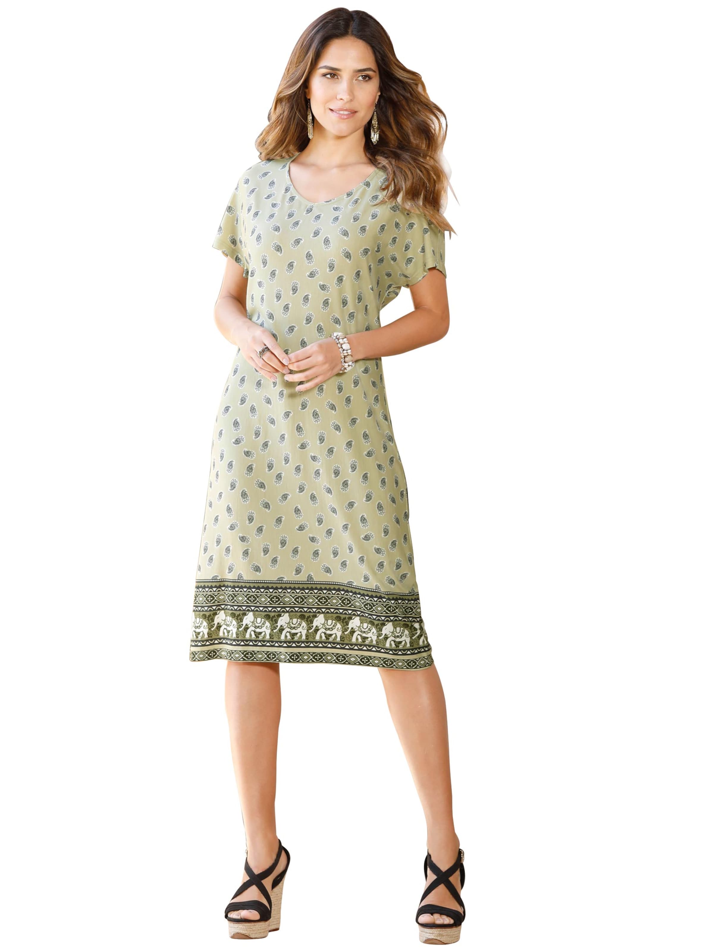 Jersey-Kleid - khaki-bedruckt