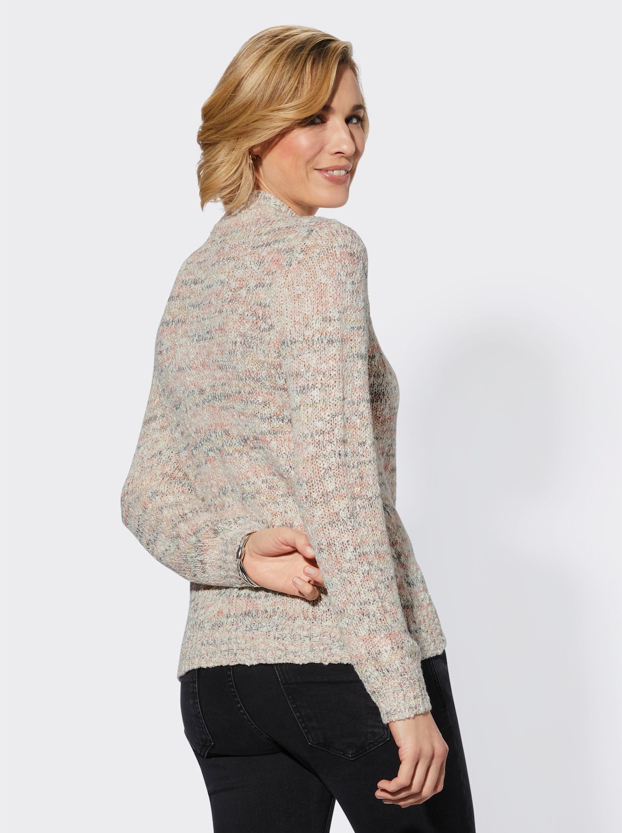 Pullover met lange mouwen - rozenhout/antraciet gemêleerd