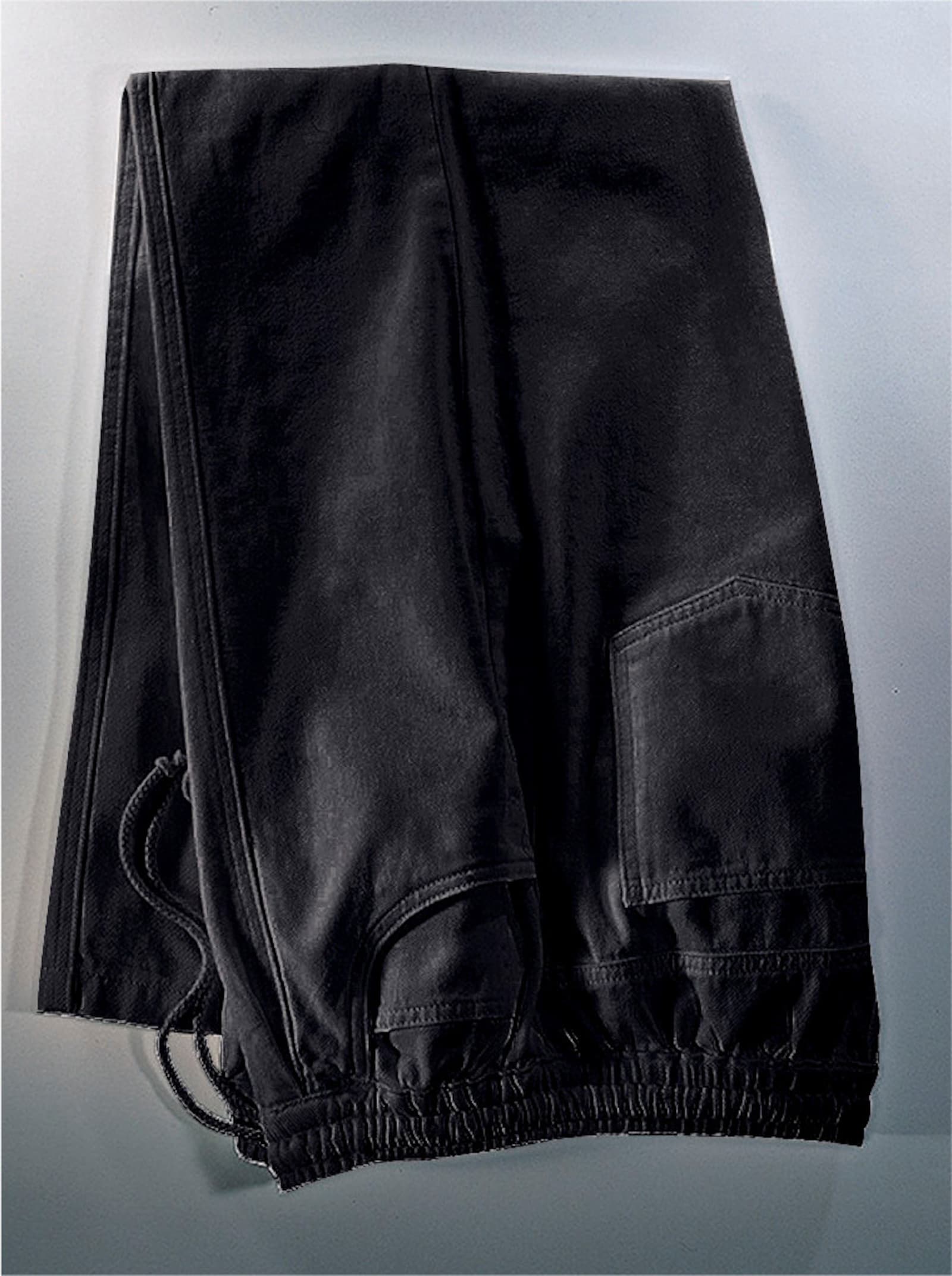 Nohavice na gumu z džínsoviny - čierna