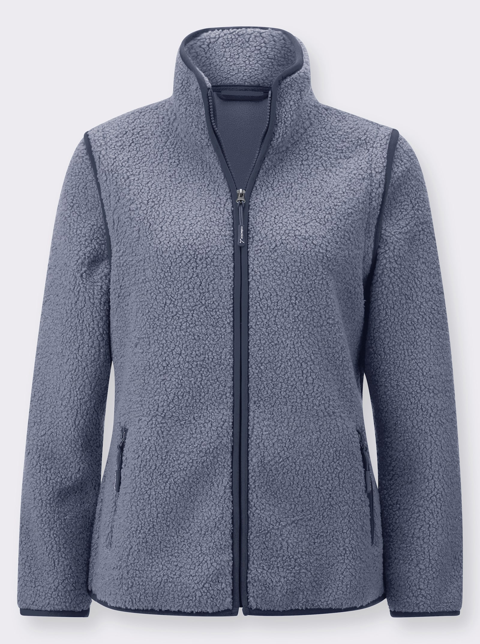 Fleecejacke mit abnehmbaren Ärmeln - taubenblau