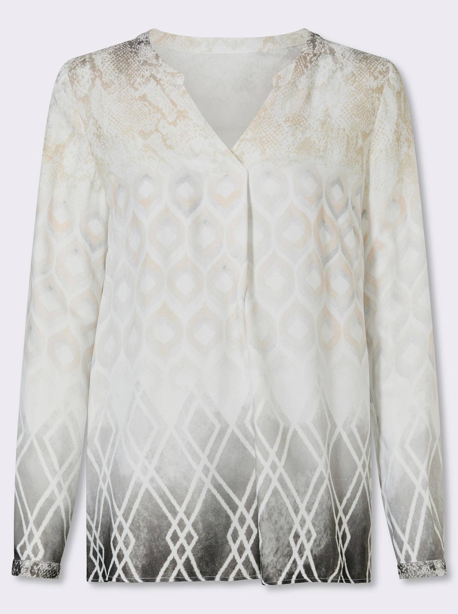 heine Schlupfbluse mit Druck-Dessin - ecru-graphit-bedruckt