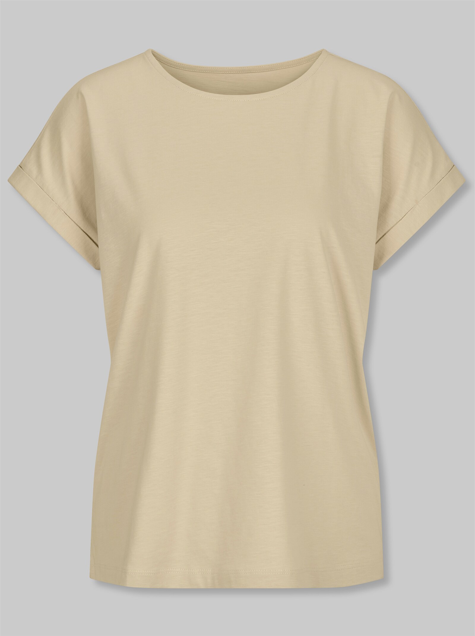 heine T-Shirt mit fixiertem Umschlag - sand