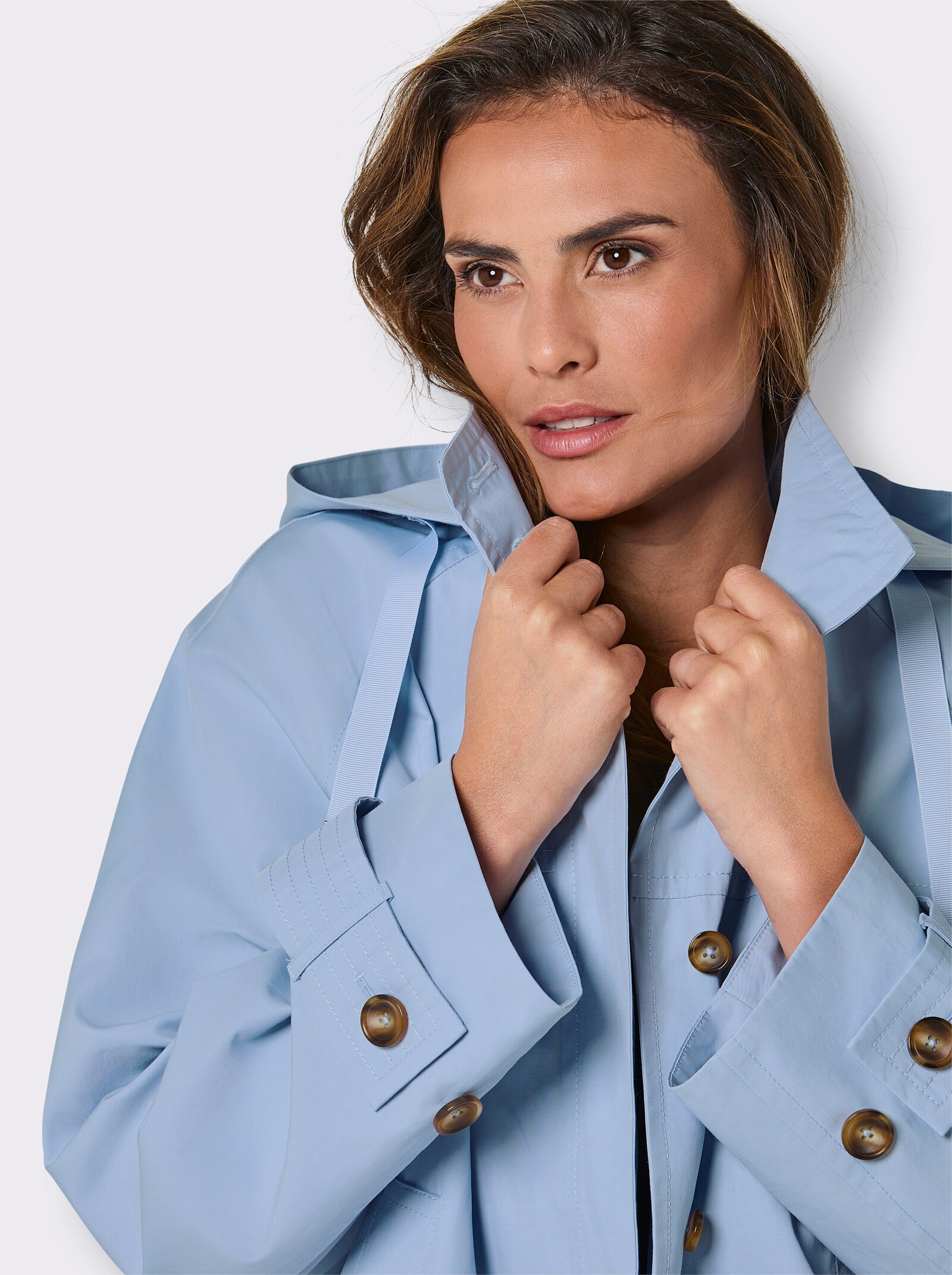 CREATION L PREMIUM Kurzjacke mit Taillen-Tunnelzug - hellblau