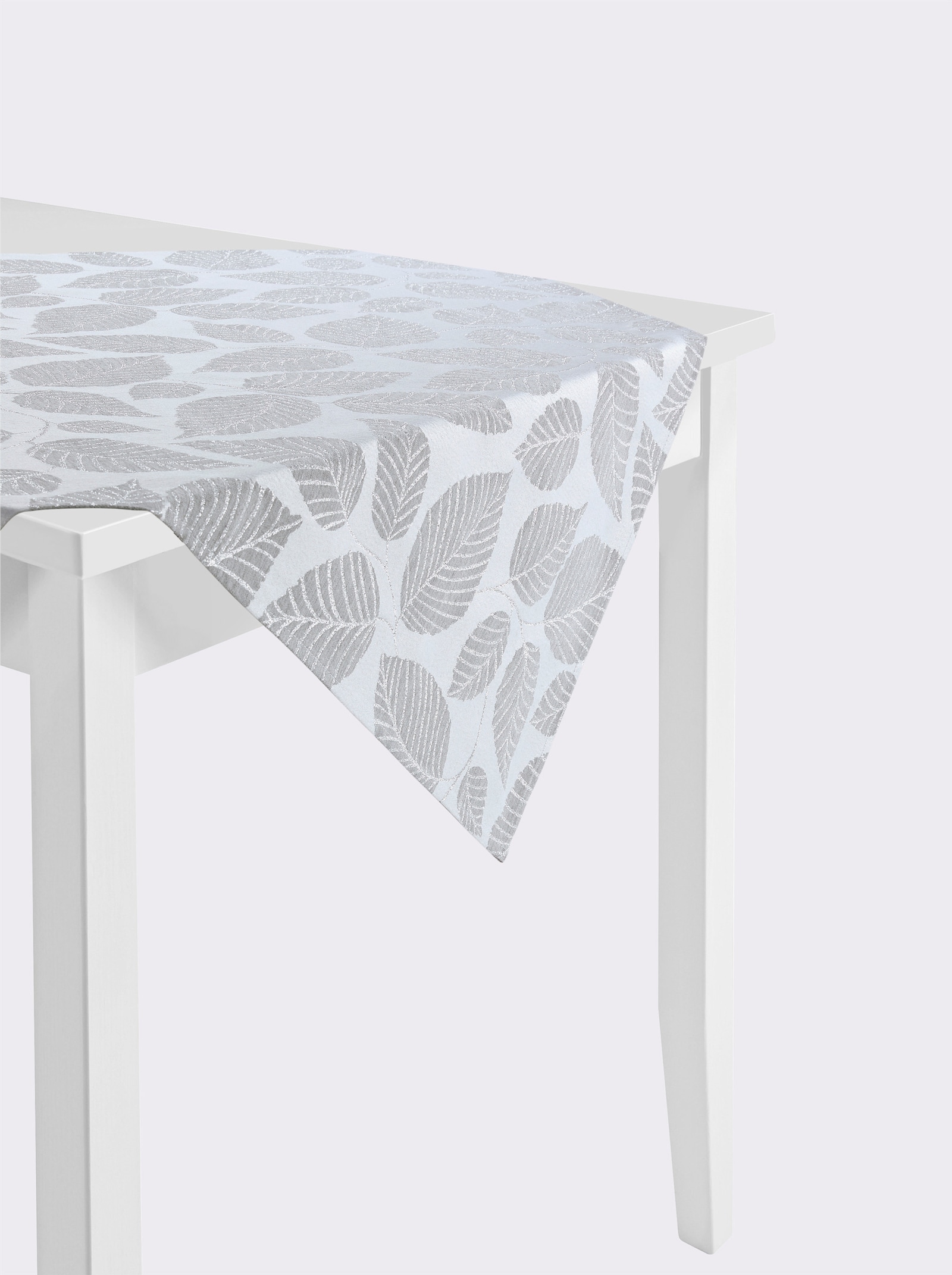 Tischdecke - weiss-grau