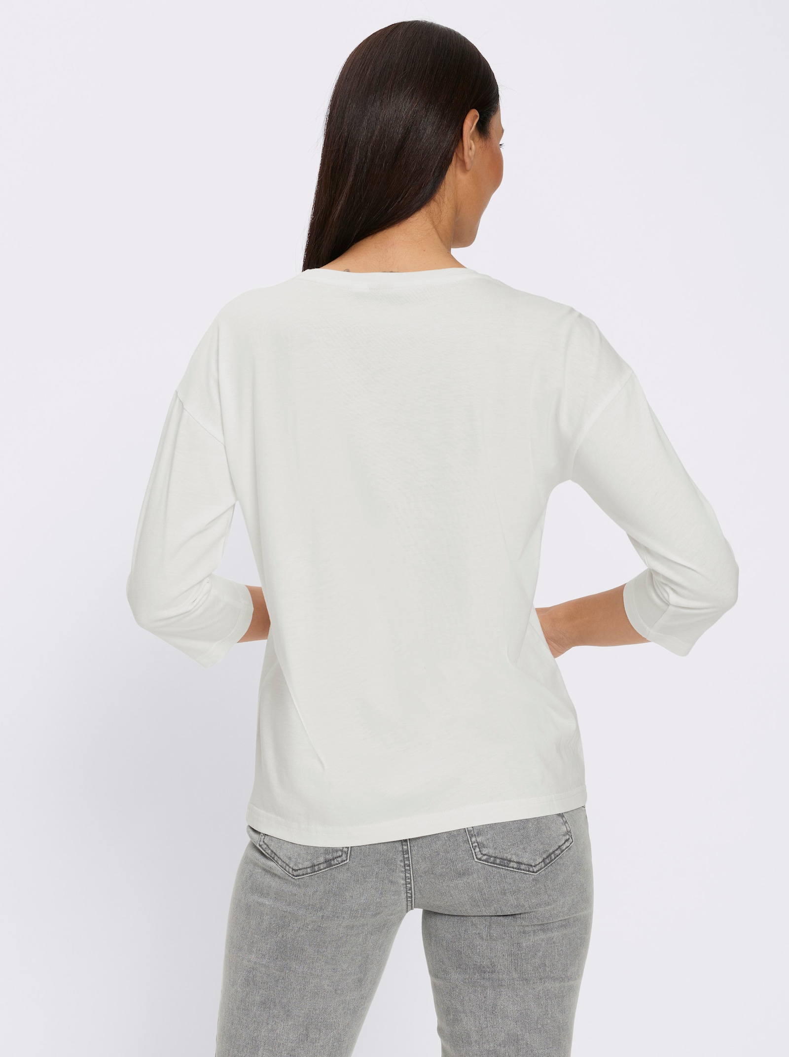 heine 3/4-Arm-Shirt mit Schriftzug - ecru