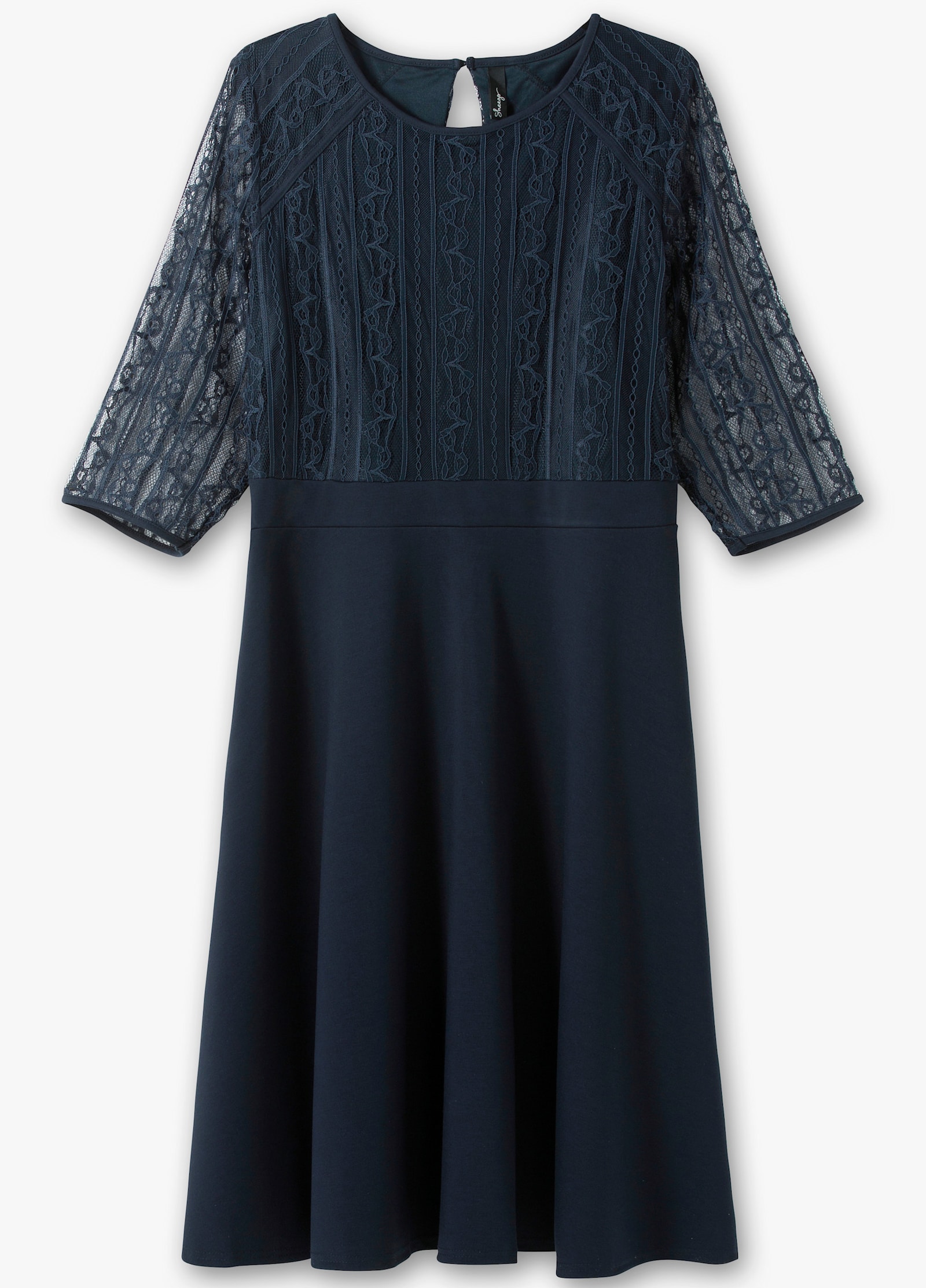sheego Cocktailkleid mit Spitze - nachtblau