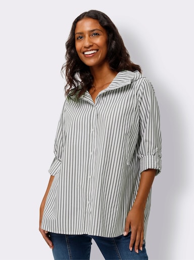 heine Gestreifte Bluse - khaki-ecru-gestreift