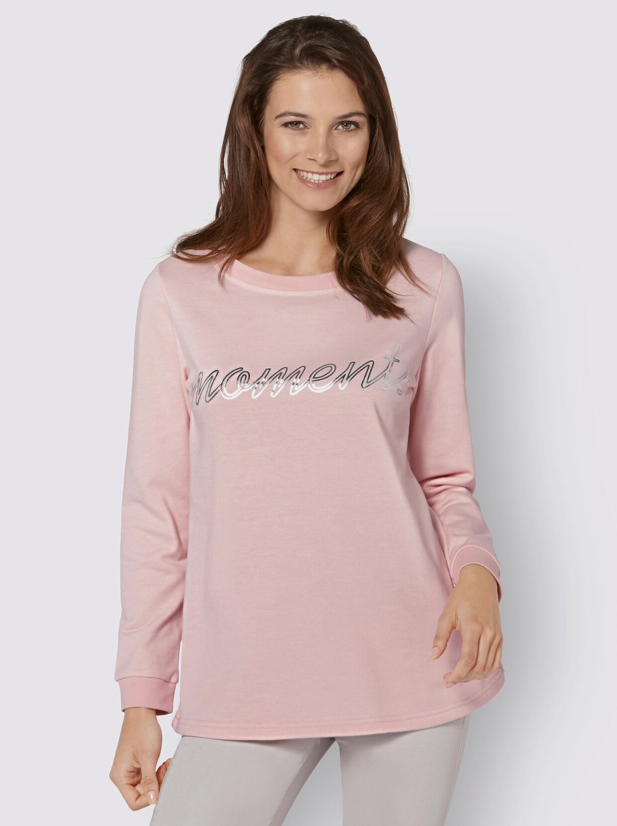 Sweatshirt - roze geprint