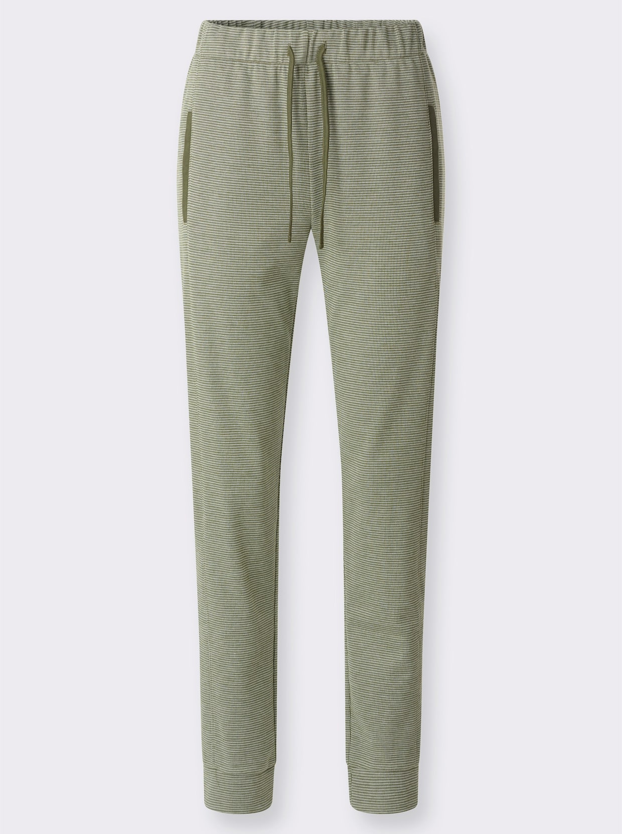 Jerseyhose in Melange-Optik - oliv-ecru-meliert