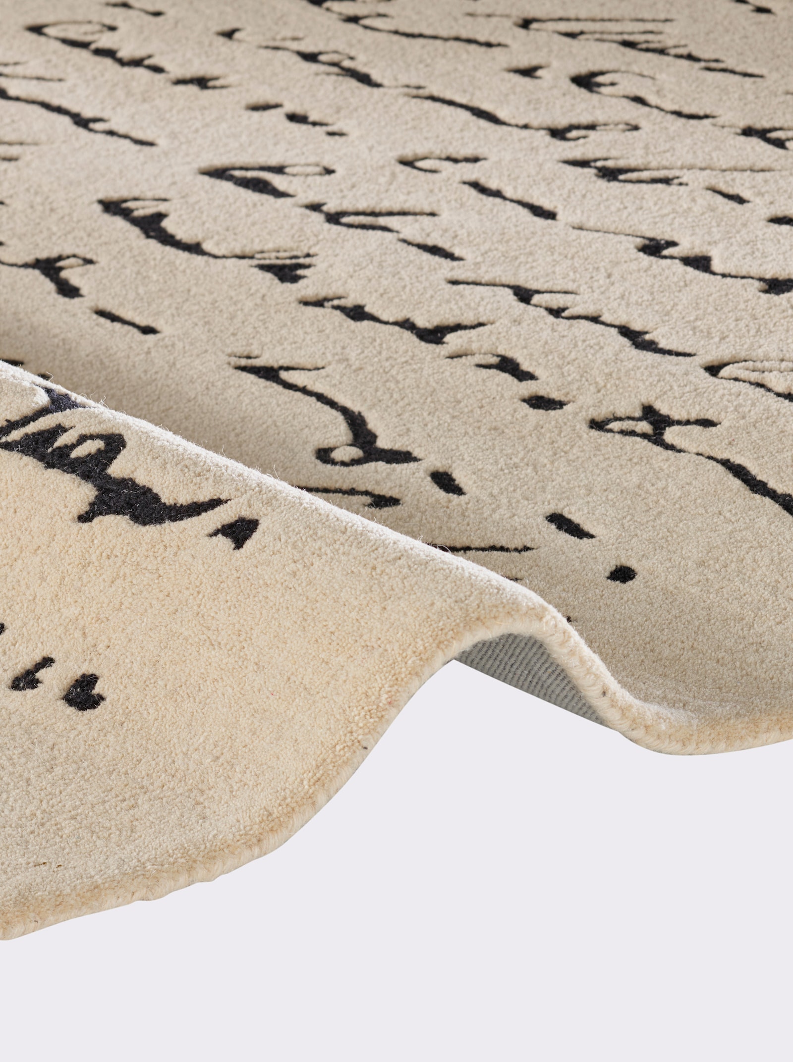 Impressionen Teppich - beige-schwarz