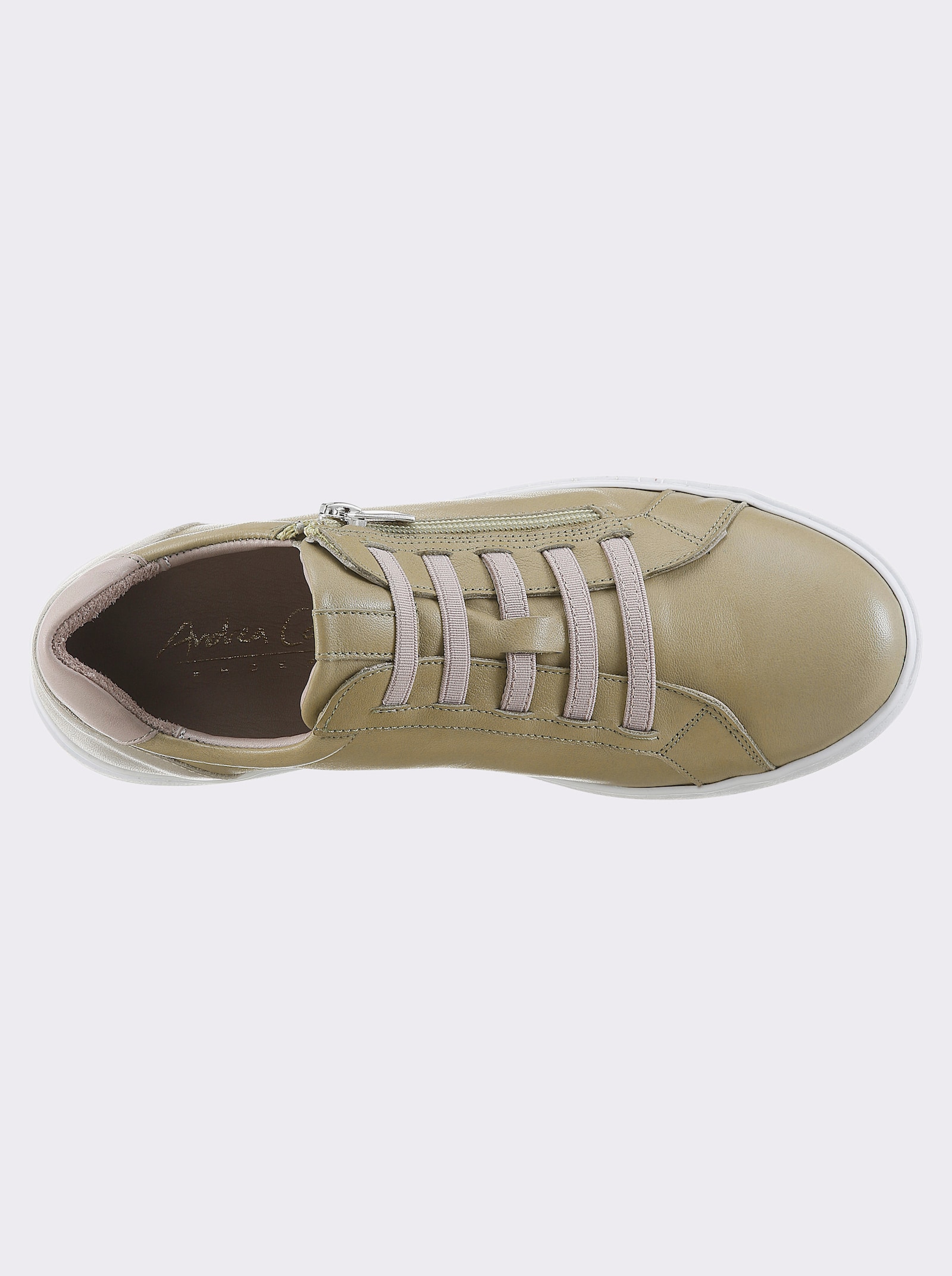Andrea Conti Sneaker mit Zipper - pistazie