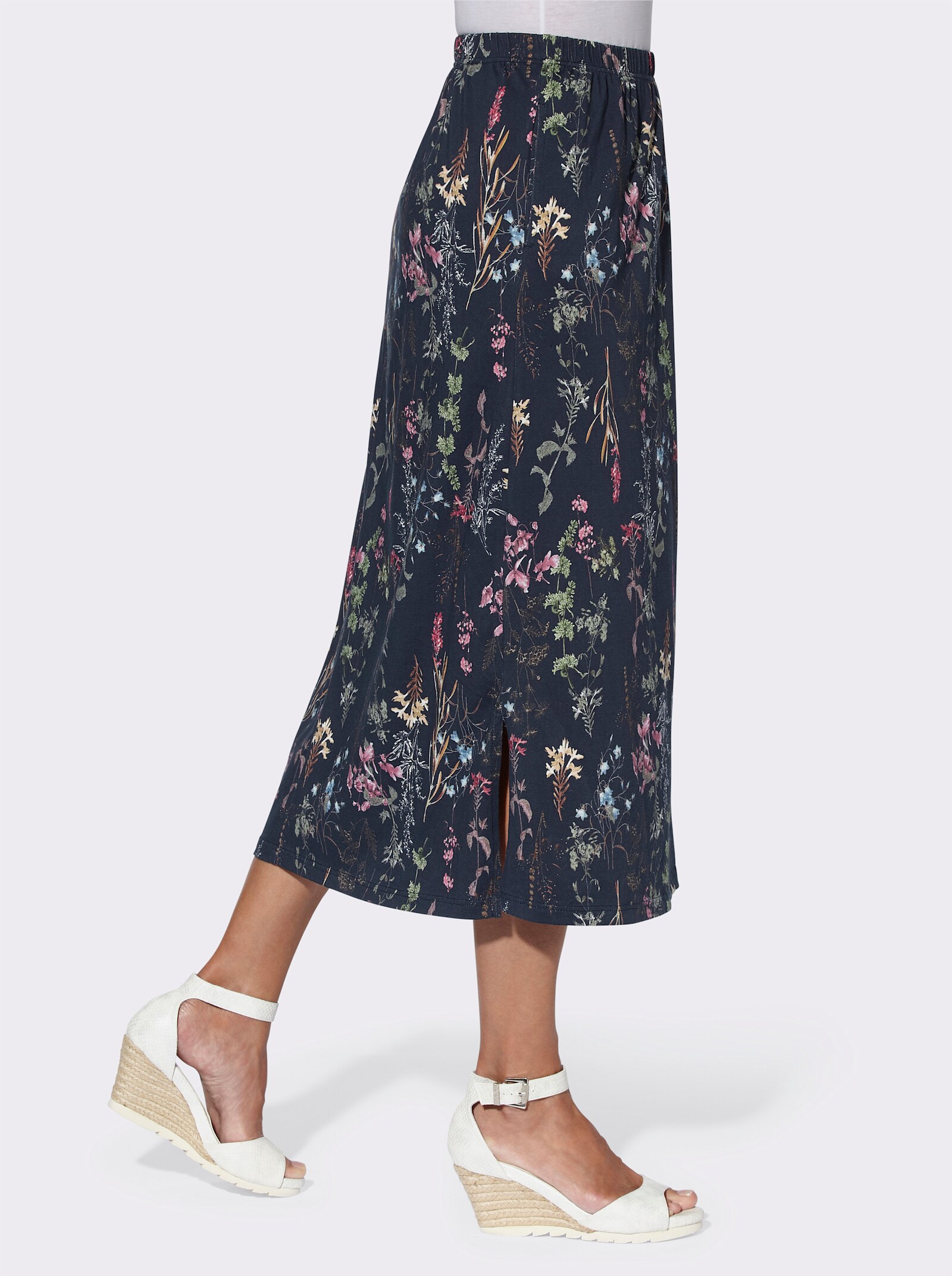 Jerseyrock in Schlupfform - marine-bedruckt