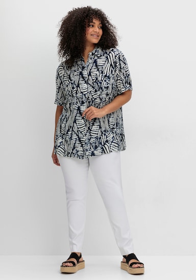 sheego by Joe Browns Hemdbluse - blaubeere-gemustert
