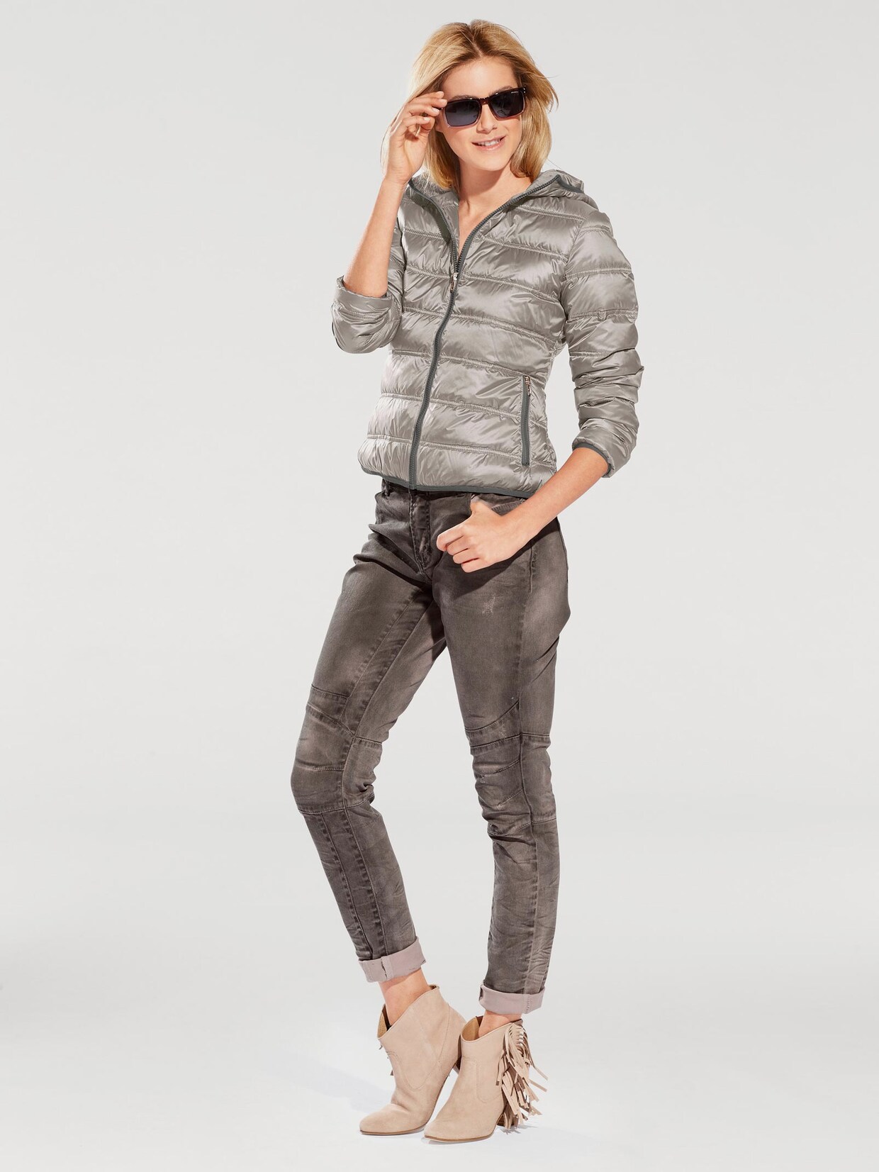 Linea Tesini Daunenjacke - silbergrau
