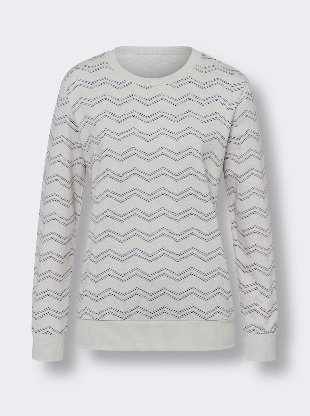 Sweatshirt - ljusgrå-marin-tryck