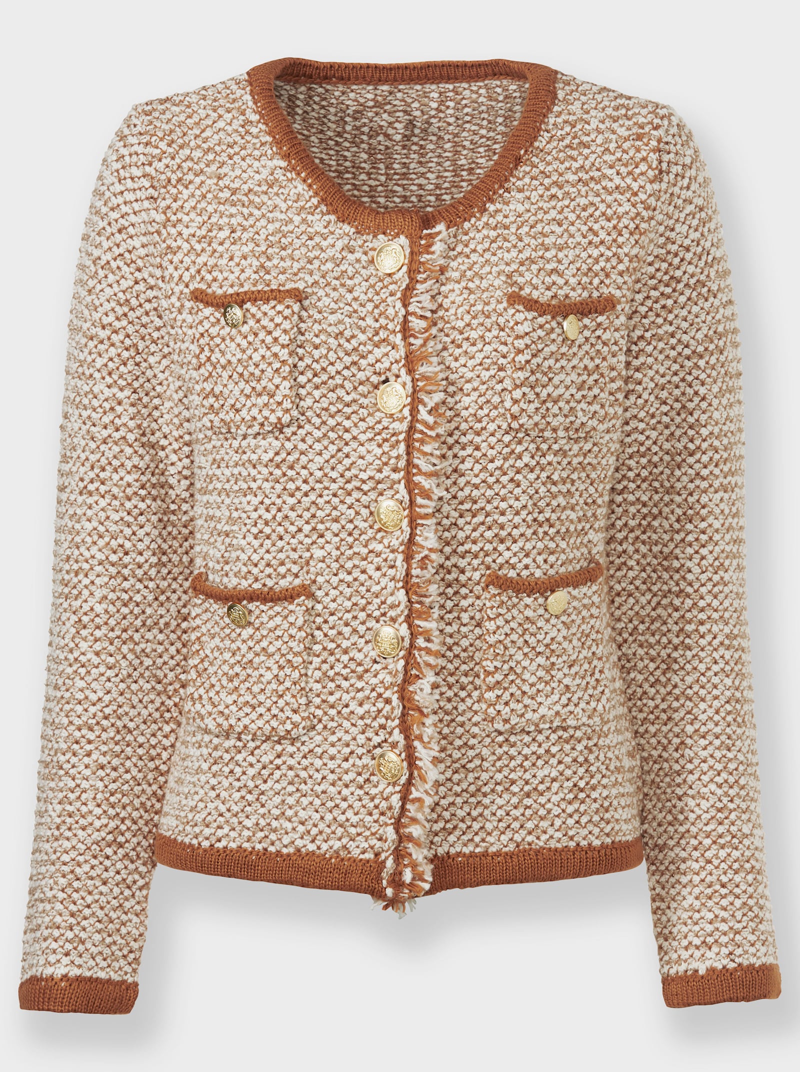 heine Strickjacke mit Effektgarn - camel-champagner-meliert