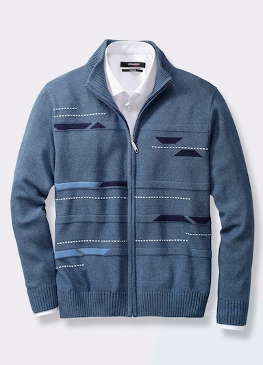 Marco Donati Strickjacke - jeansblau-meliert