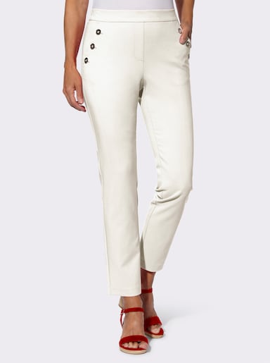 Schlupfhose mit Dehnbund hinten - weiß