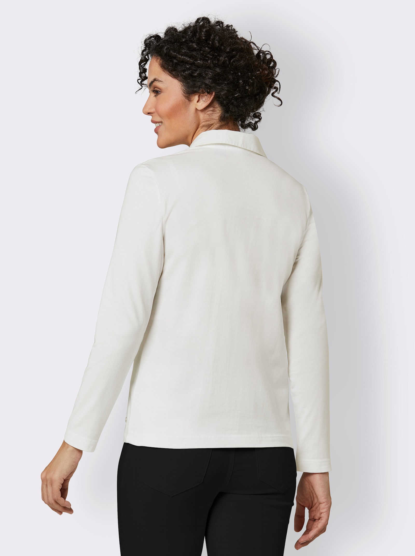 CREATION L PREMIUM Poloshirt mit Knöpfen mit Logo-Prägung - weiss