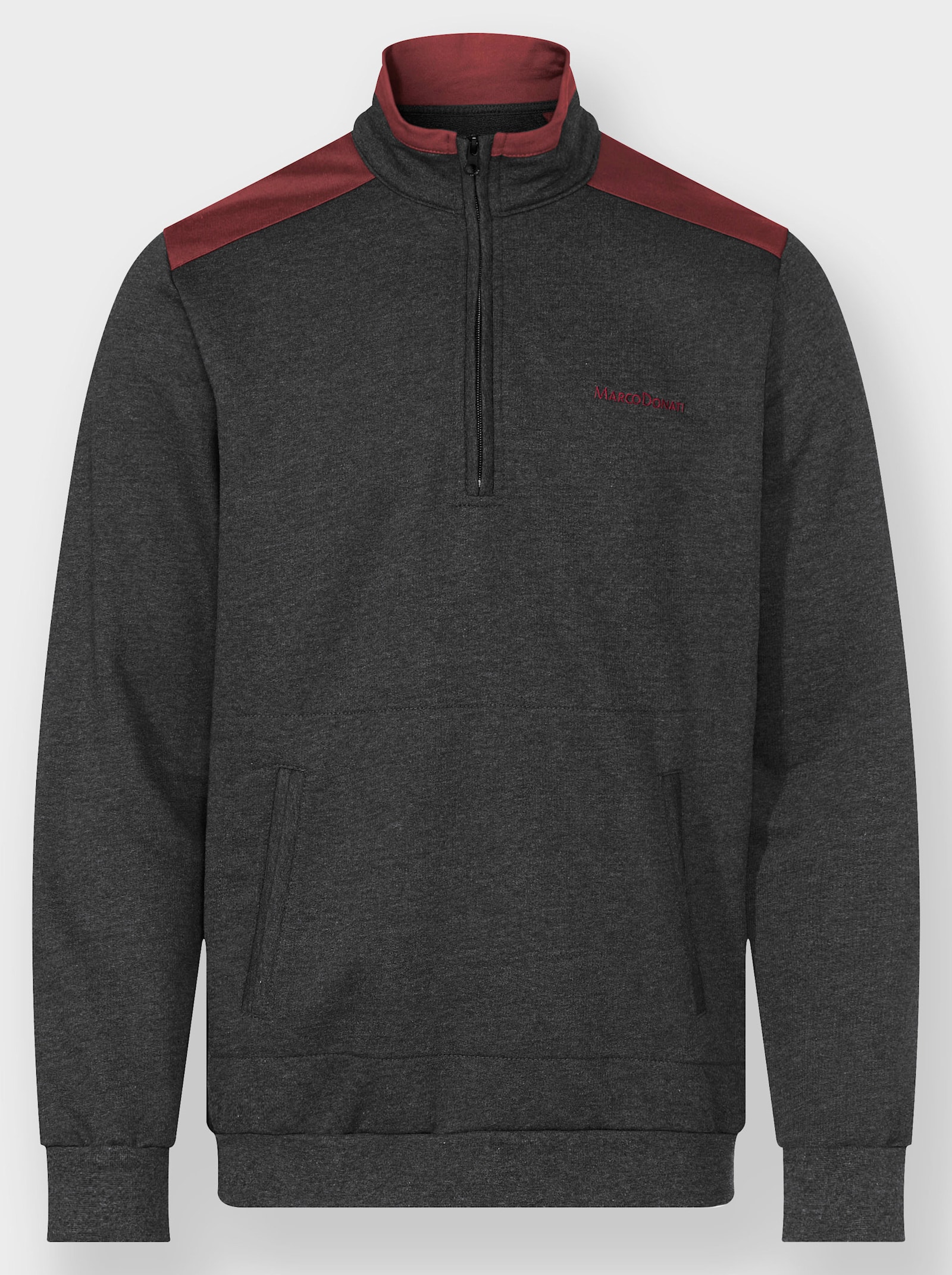 Marco Donati Sweatshirt mit Känguru-Taschen - graphit-meliert