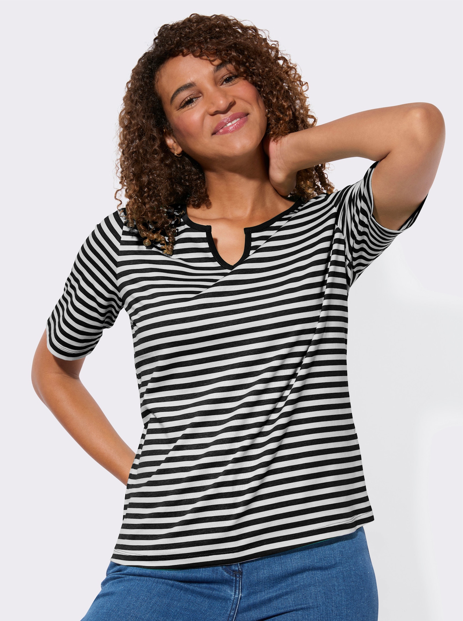Shirt-Set mit kurzen Ärmeln - schwarz
