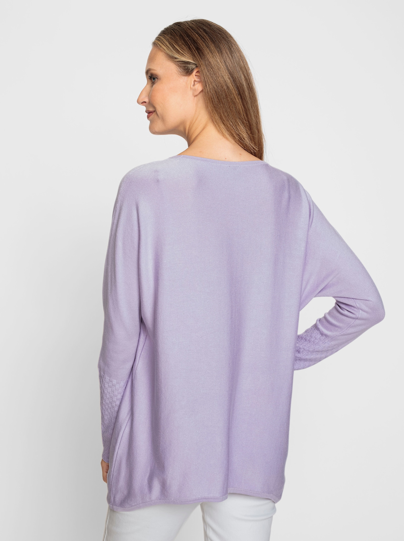 heine Pull à manches chauve-souris avec ourlet asymétrique - parme