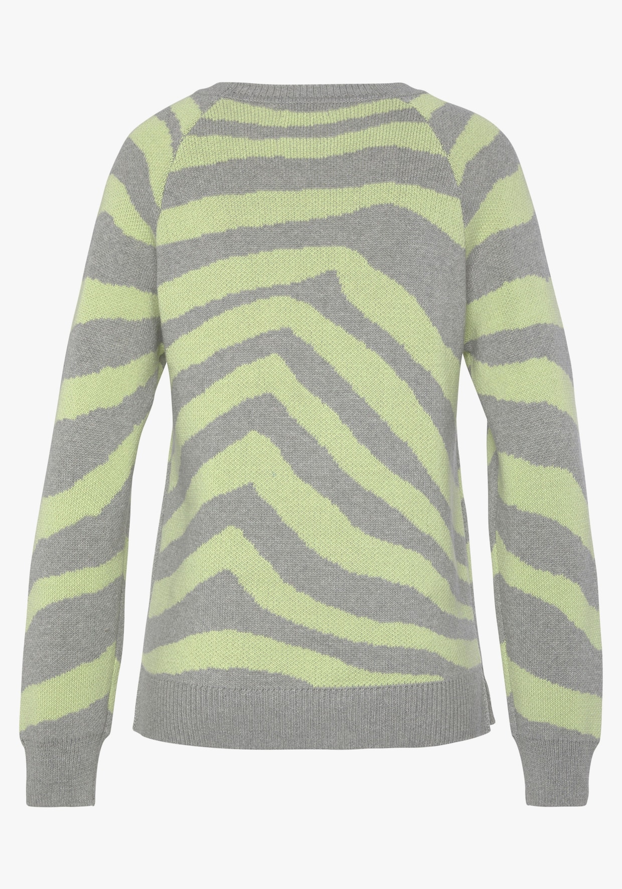 LASCANA Pull en tricot - gris-citron vert